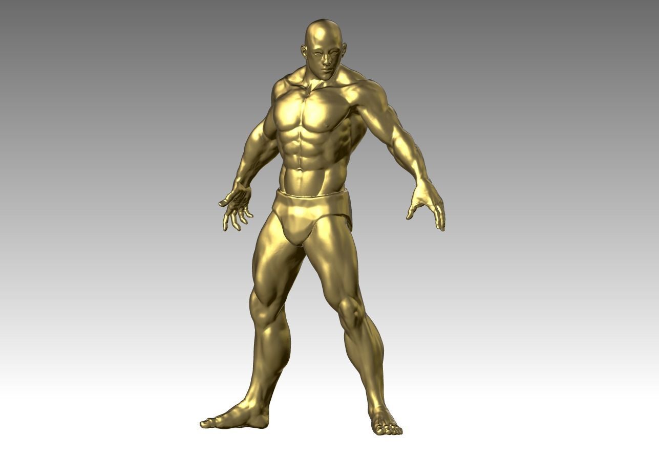 Hunk man 3D model figure male figure muscle human body 3D print model_5