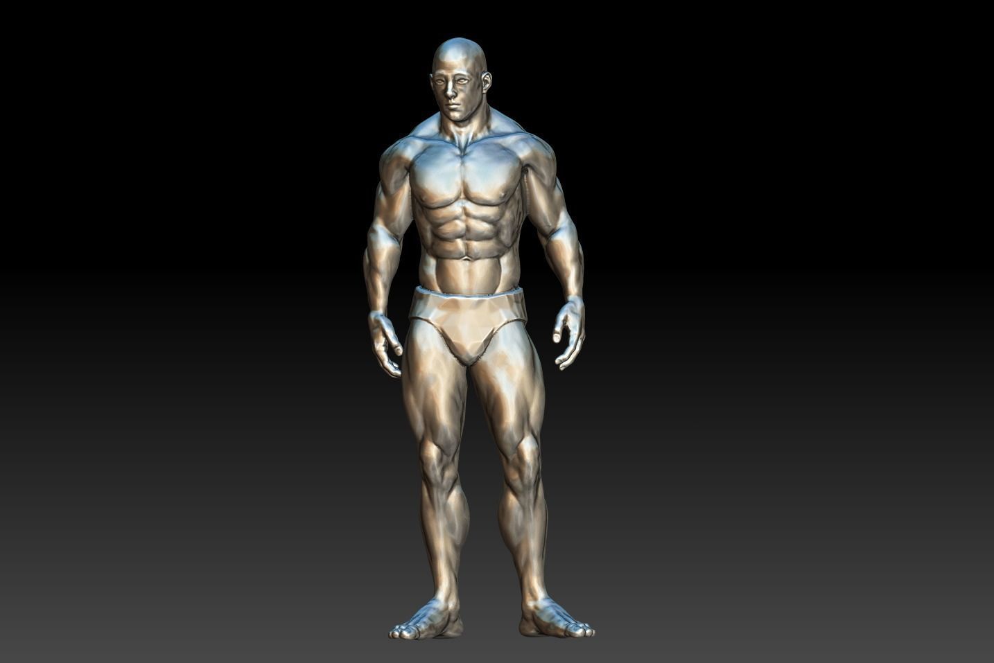 Hunk man 3D model figure male figure muscle human body  3D print model_3