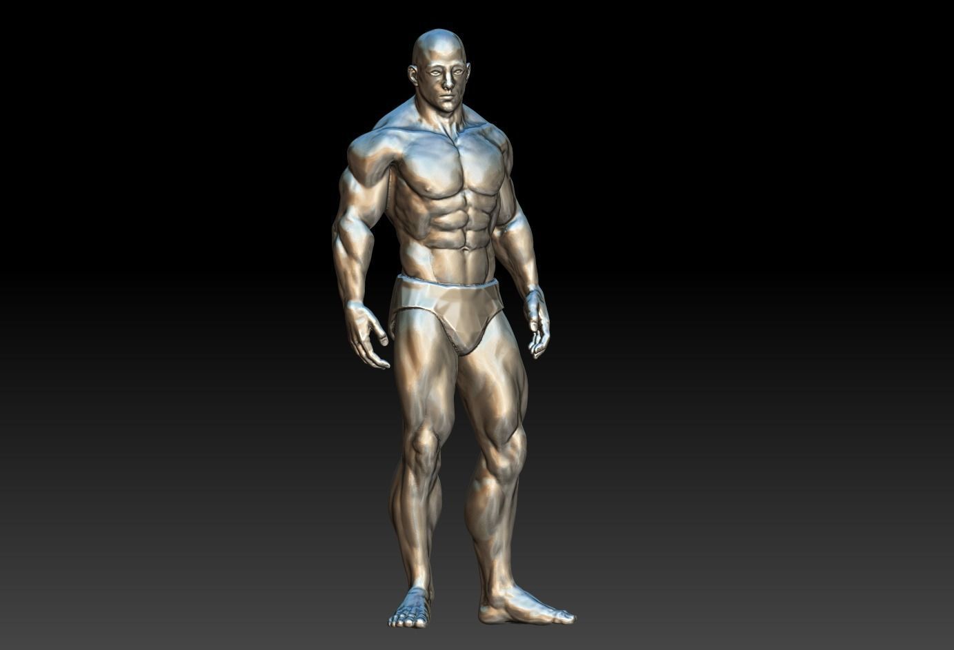 Hunk man 3D model figure male figure muscle human body  3D print model_5
