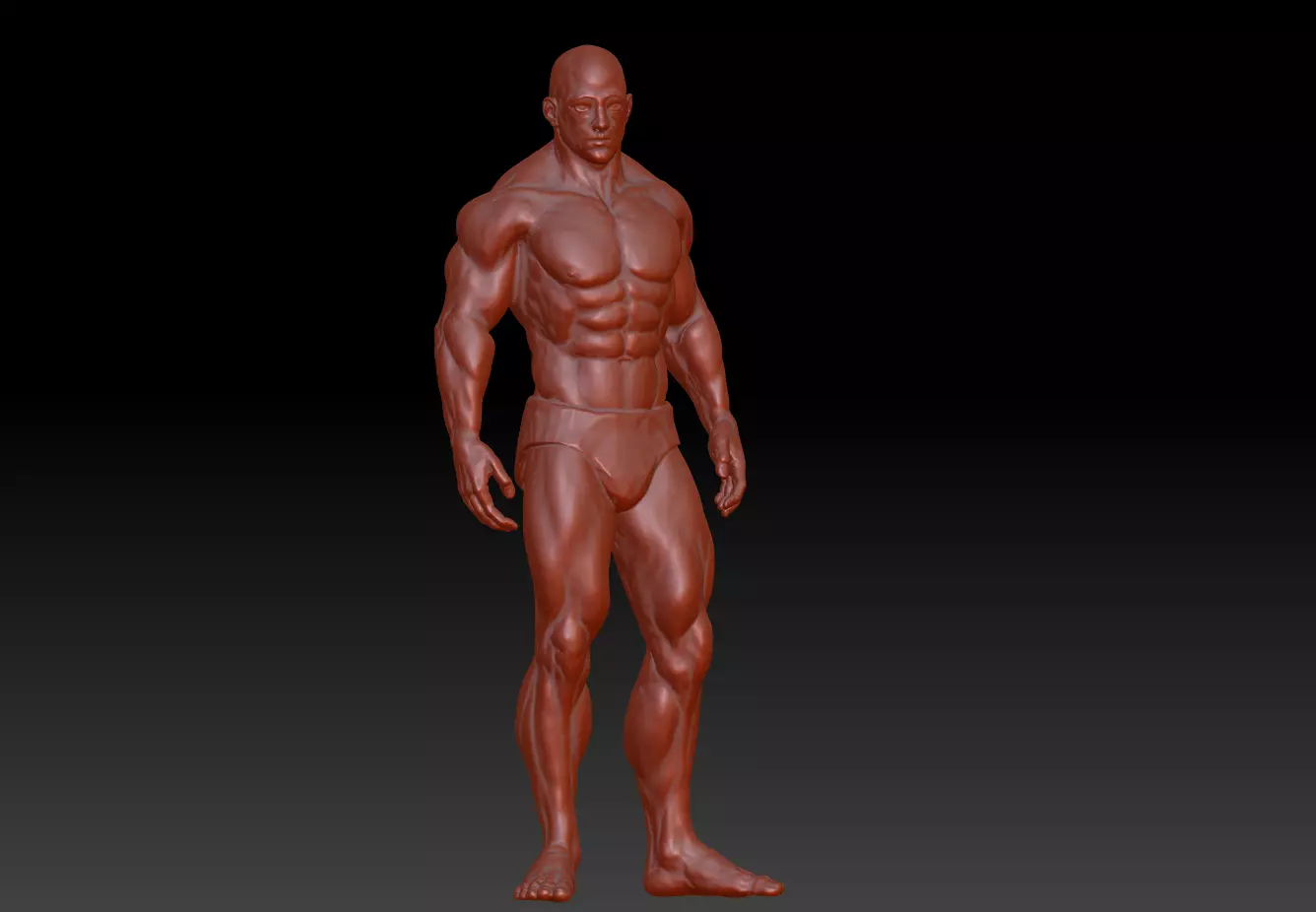 Hunk man 3D model figure male figure muscle human body  3D print model_0