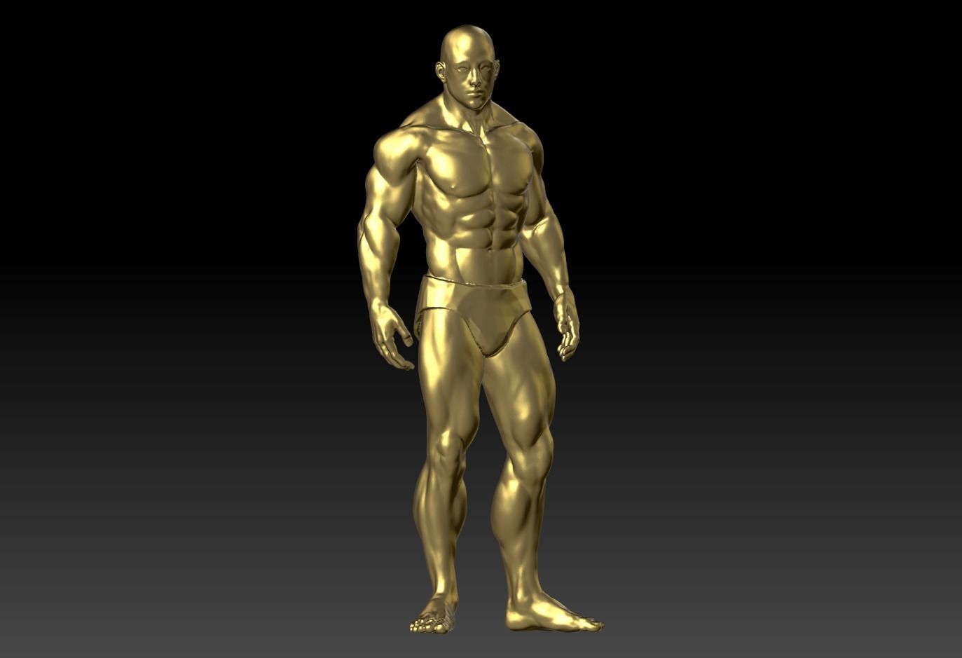 Hunk man 3D model figure male figure muscle human body  3D print model_6