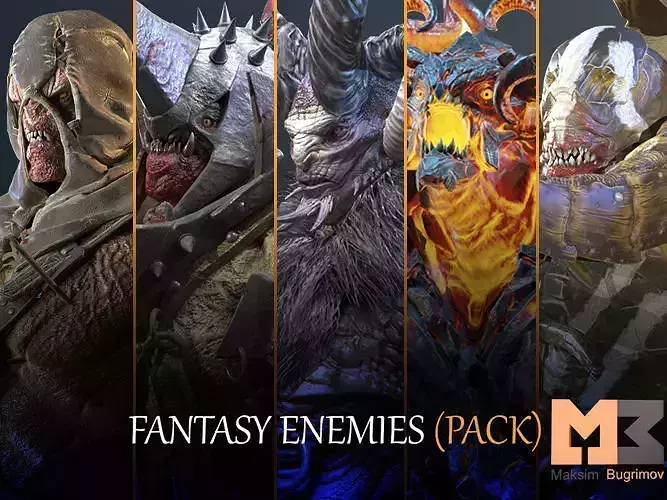 Fantasy Enemies Pack Low-poly 3D model