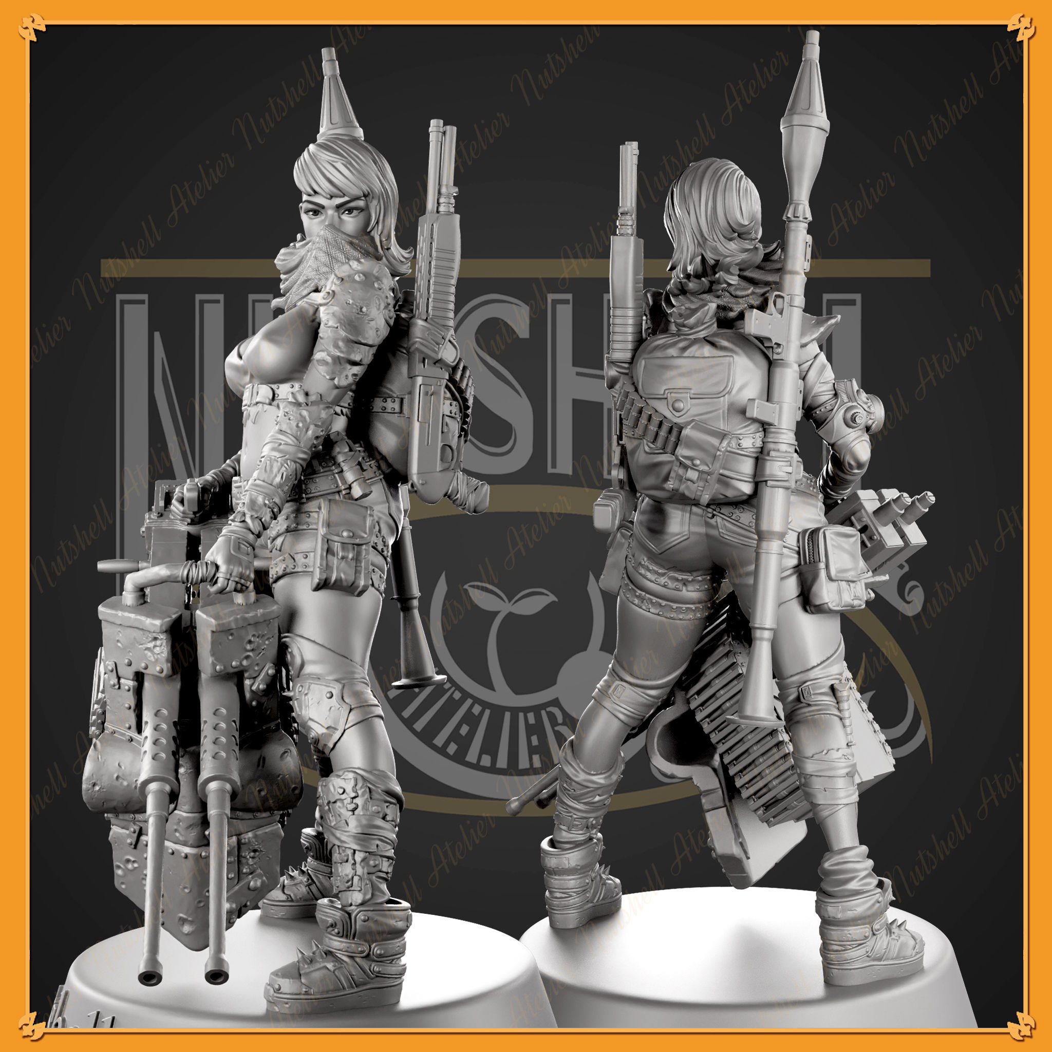 Nutshell Atelier - Thick Post Apocalypse girl - NSFW 3D print model_5