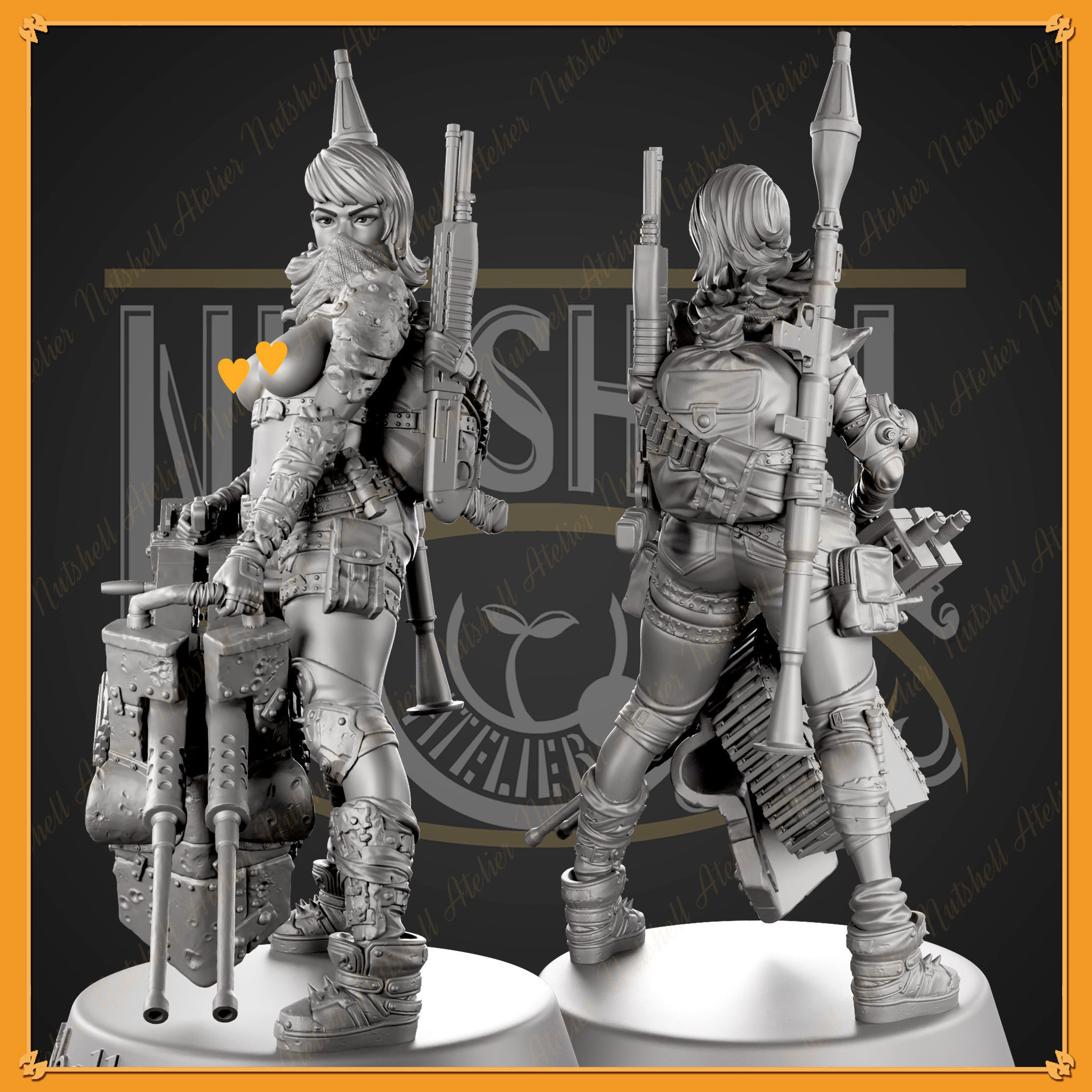 Nutshell Atelier - Thick Post Apocalypse girl - NSFW 3D print model_6