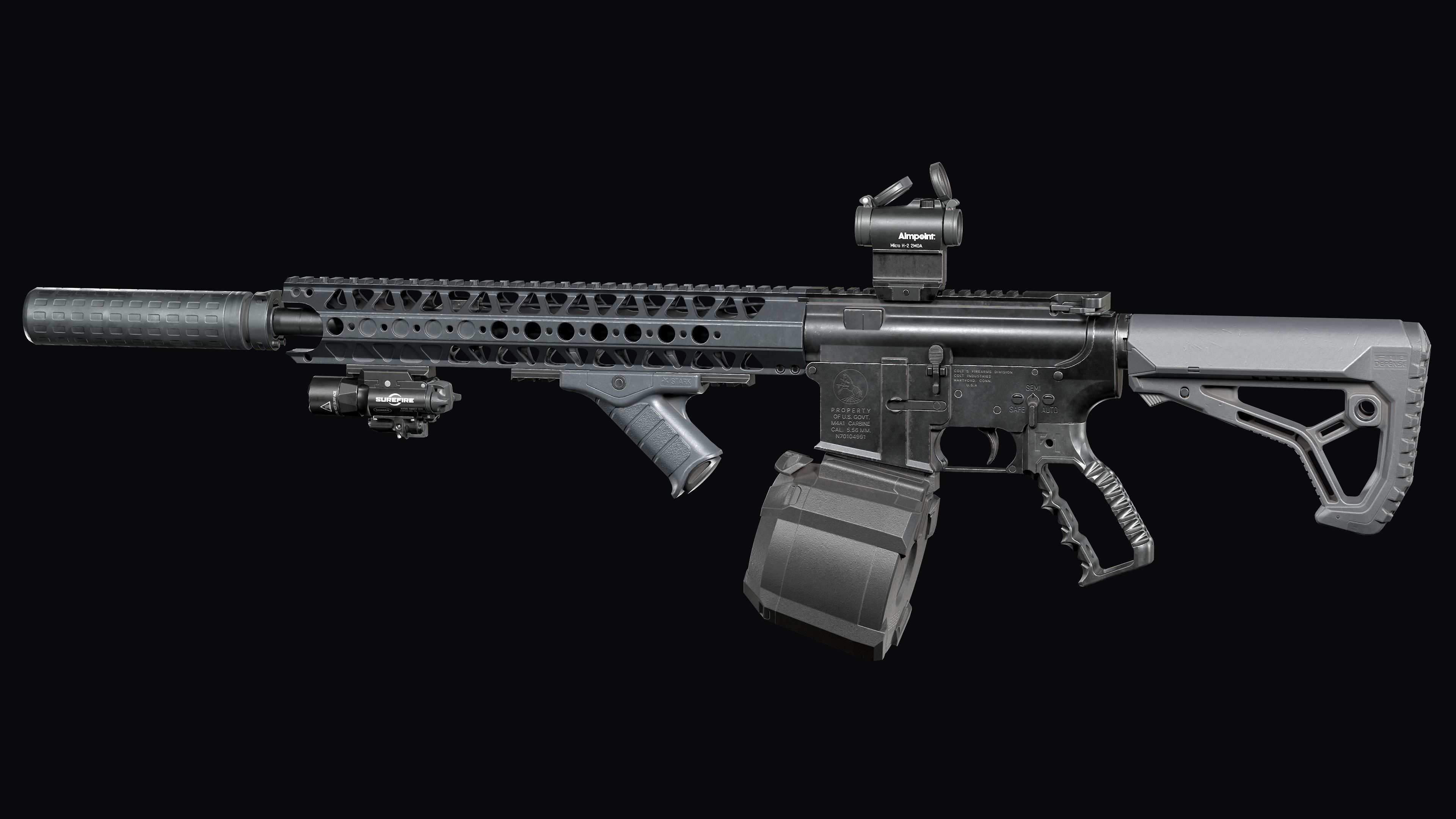 Tactical Modular Modern Assault Rifles gun Weapon Pack 3D Model Collection_8