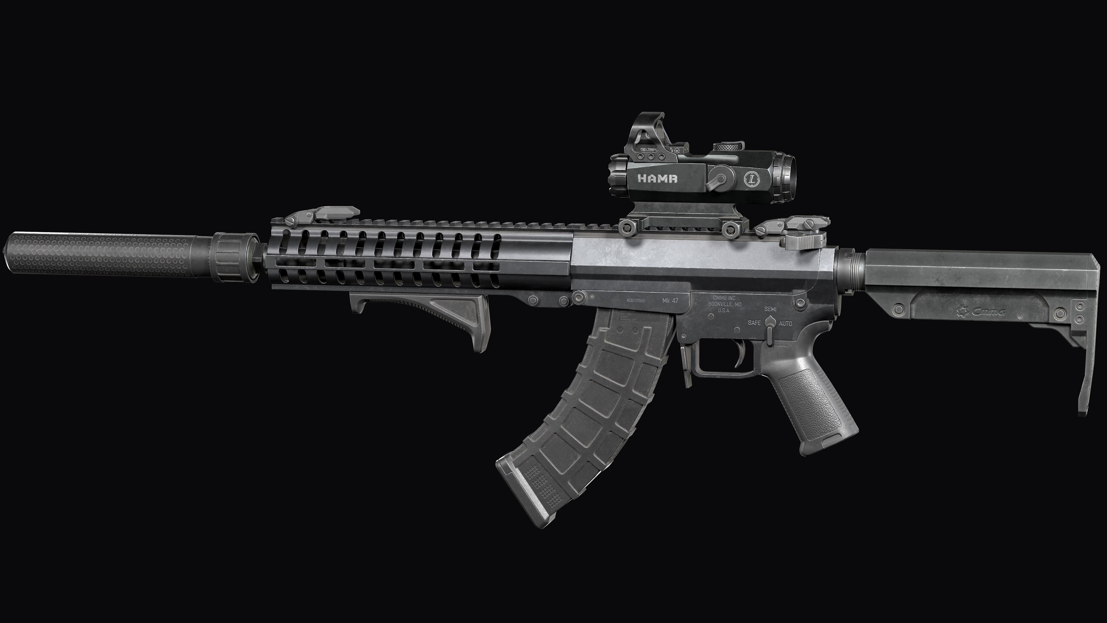 Tactical Modular Modern Assault Rifles gun Weapon Pack 3D Model Collection_10