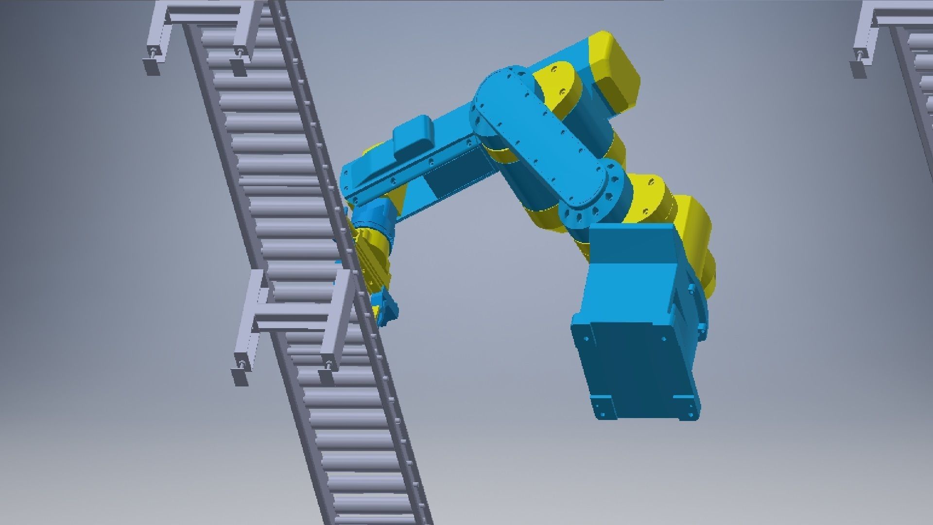 Robot arm 6 dof degrees of freedom Low-poly 3D model_1