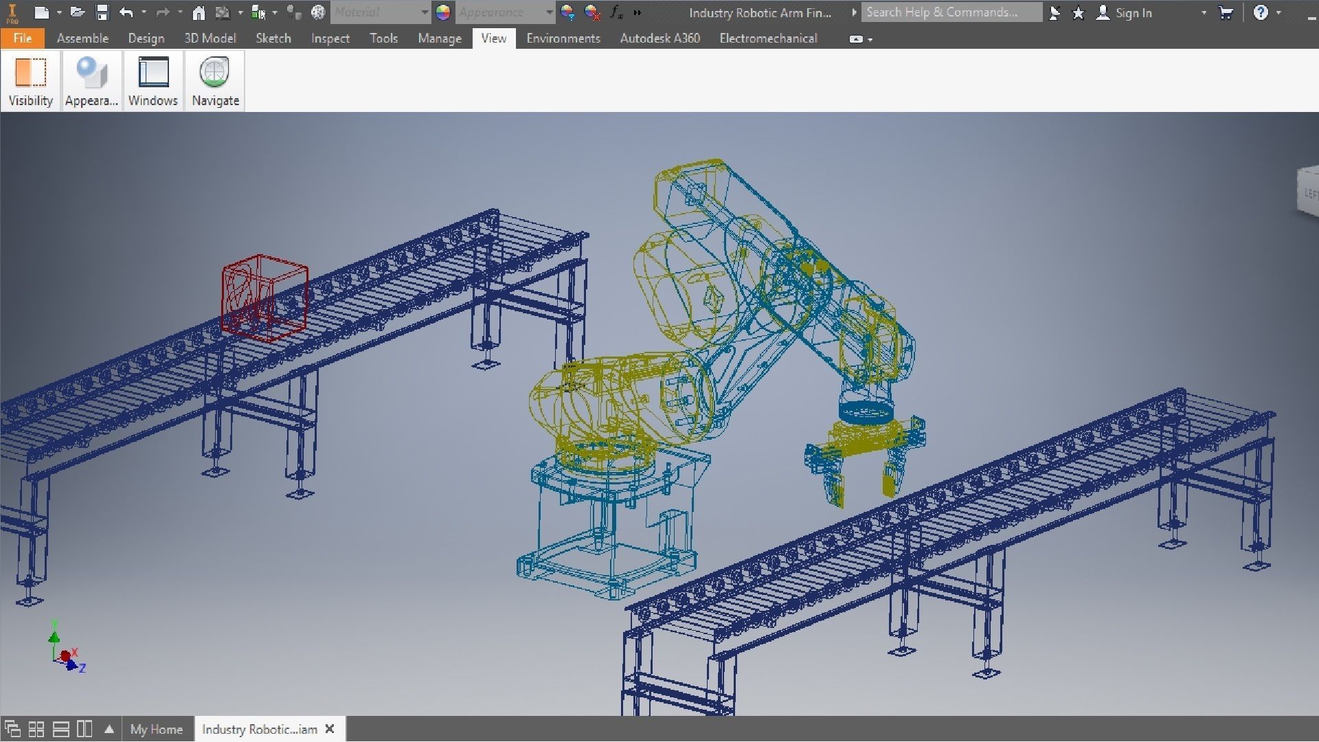 Robot arm 6 dof degrees of freedom Low-poly 3D model_3