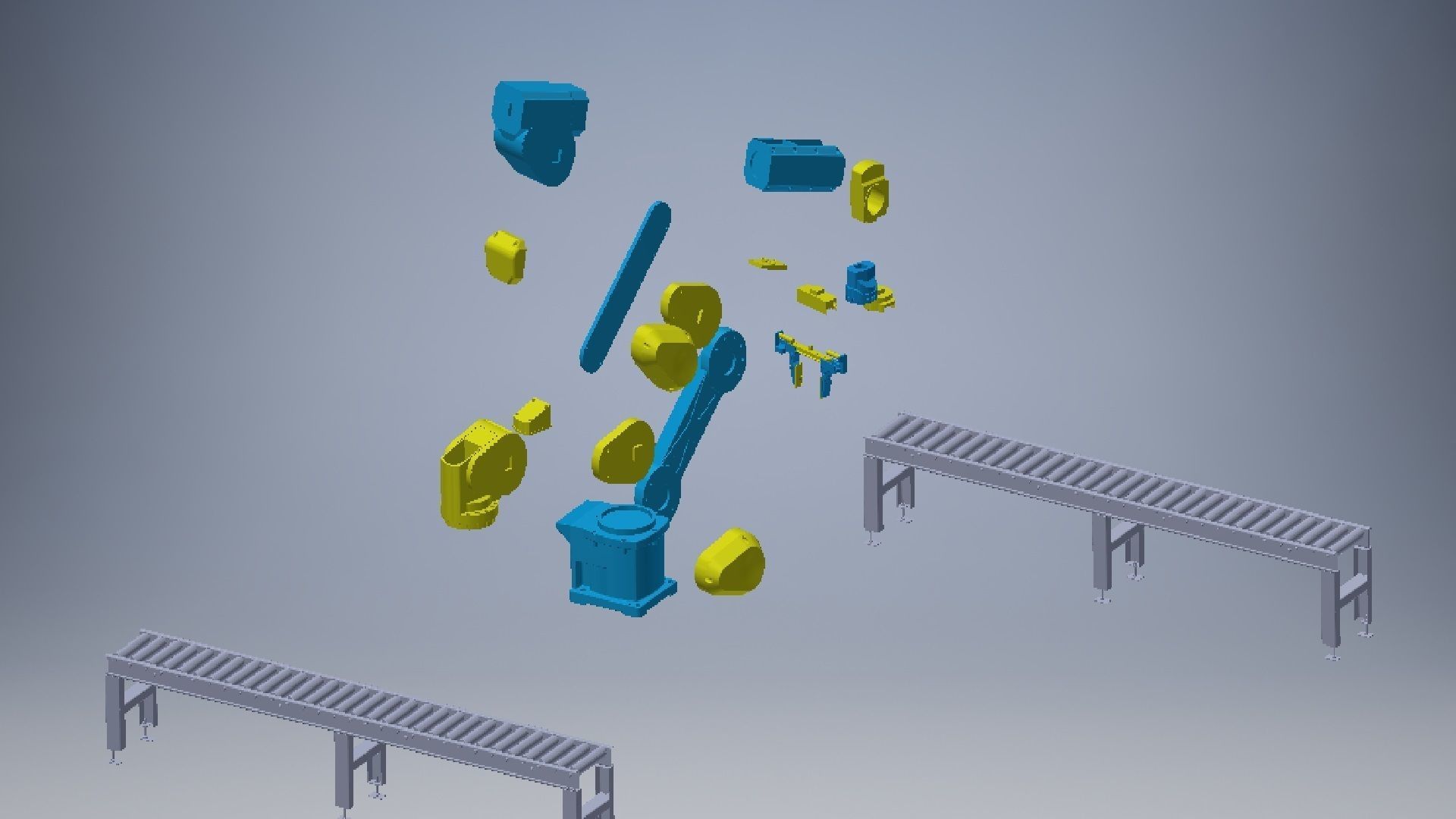 Robot arm 6 dof degrees of freedom Low-poly 3D model_5