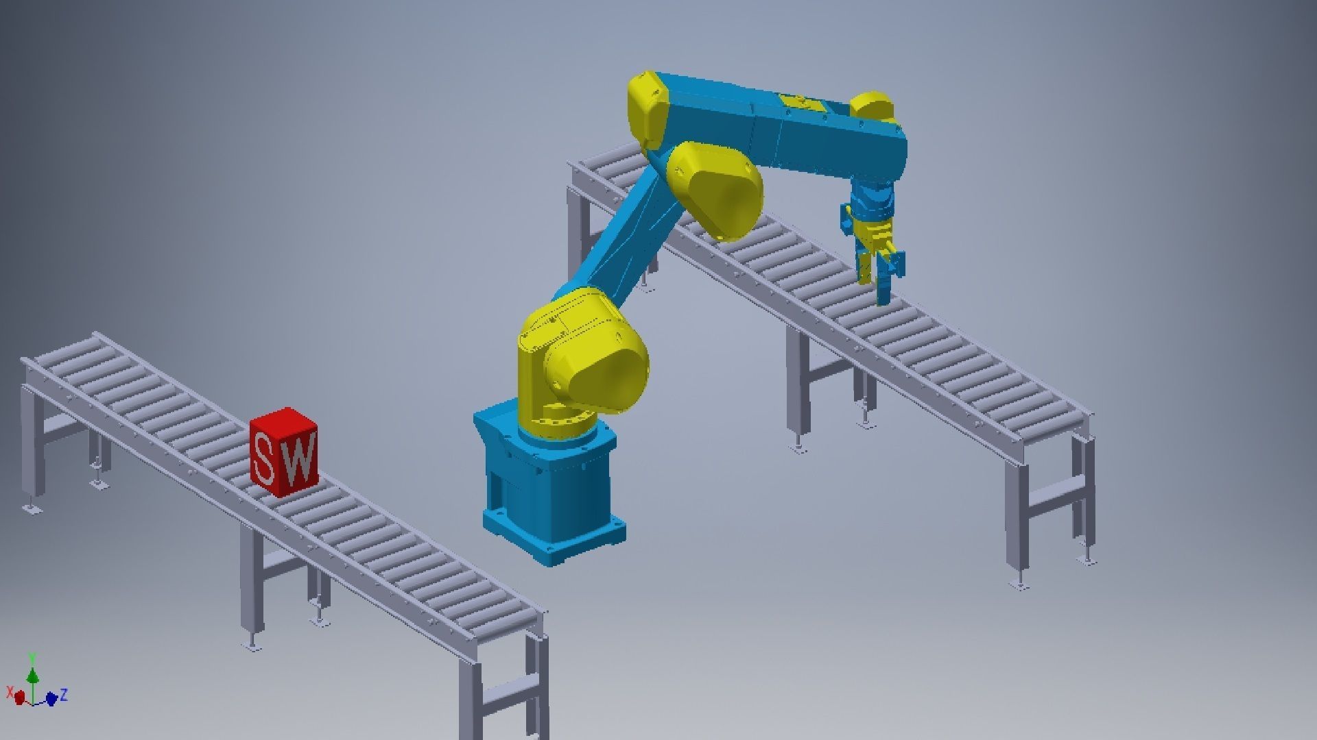 Robot arm 6 dof degrees of freedom Low-poly 3D model_11