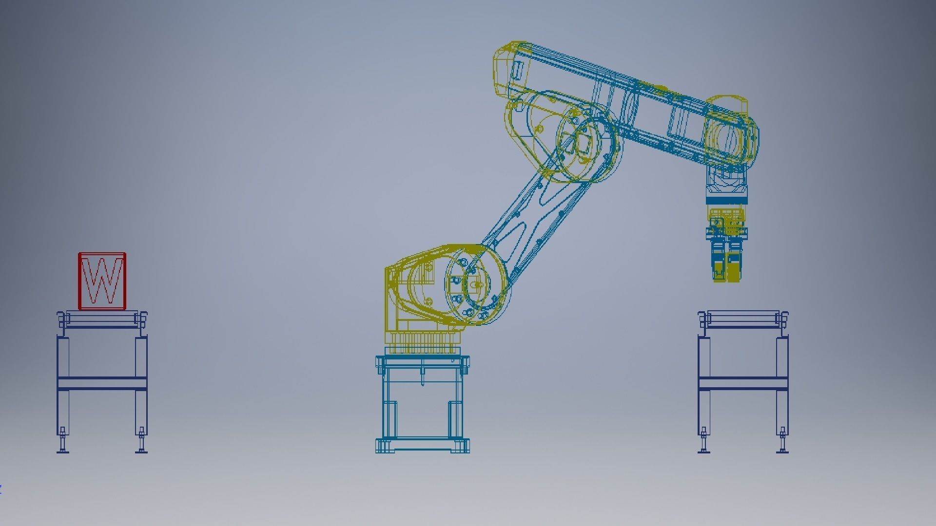 Robot arm 6 dof degrees of freedom Low-poly 3D model_4