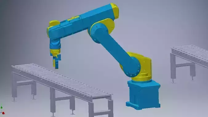 Robot arm 6 dof degrees of freedom Low-poly 3D model
