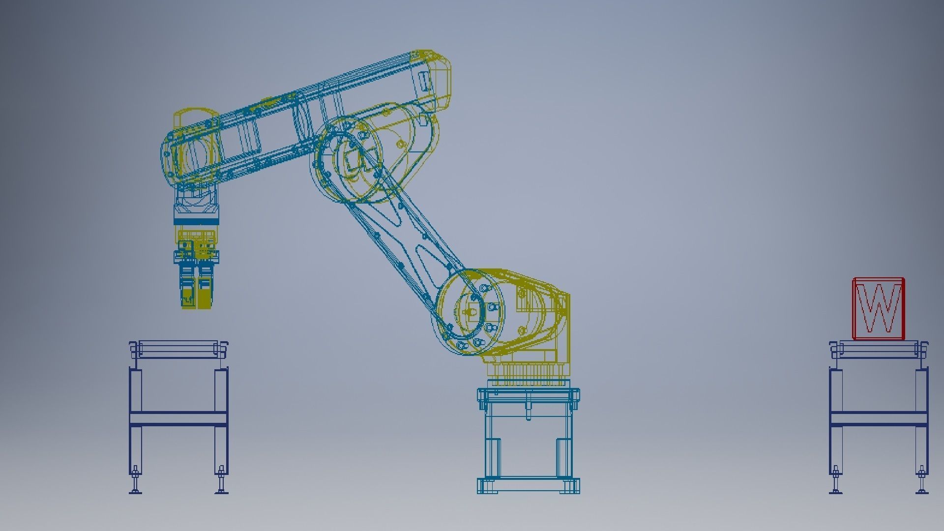 Robot arm 6 dof degrees of freedom Low-poly 3D model_2