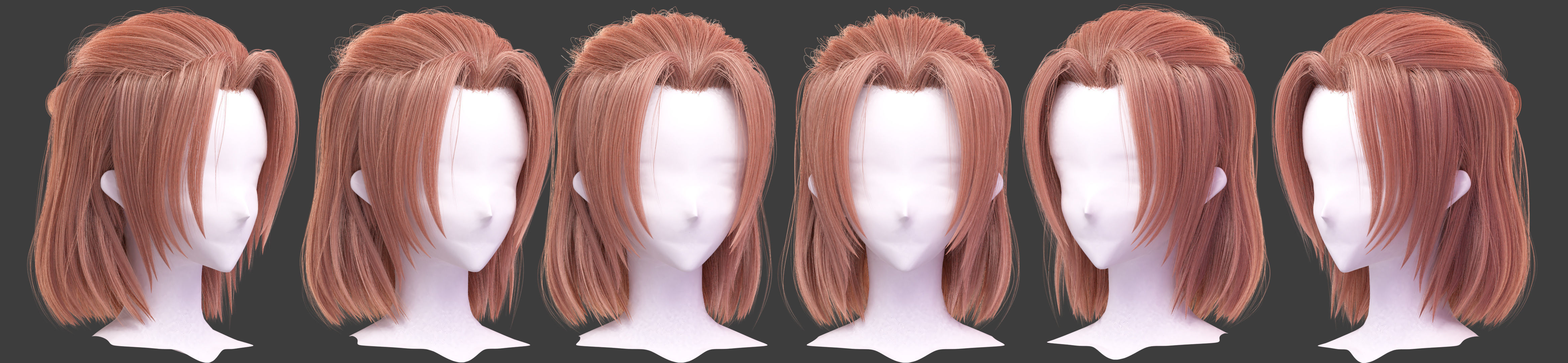  stylized anime male Hairstyle-blender particle system 3D model_2