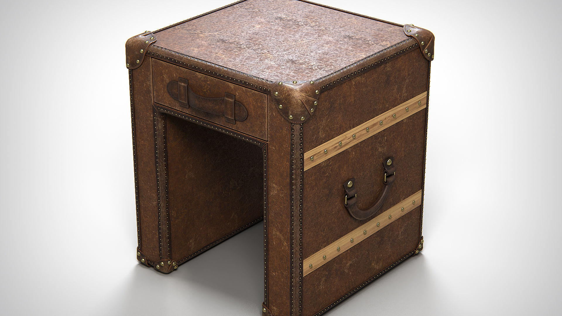 Slab Lamp Leather Table PBR Low-poly 3D model_2