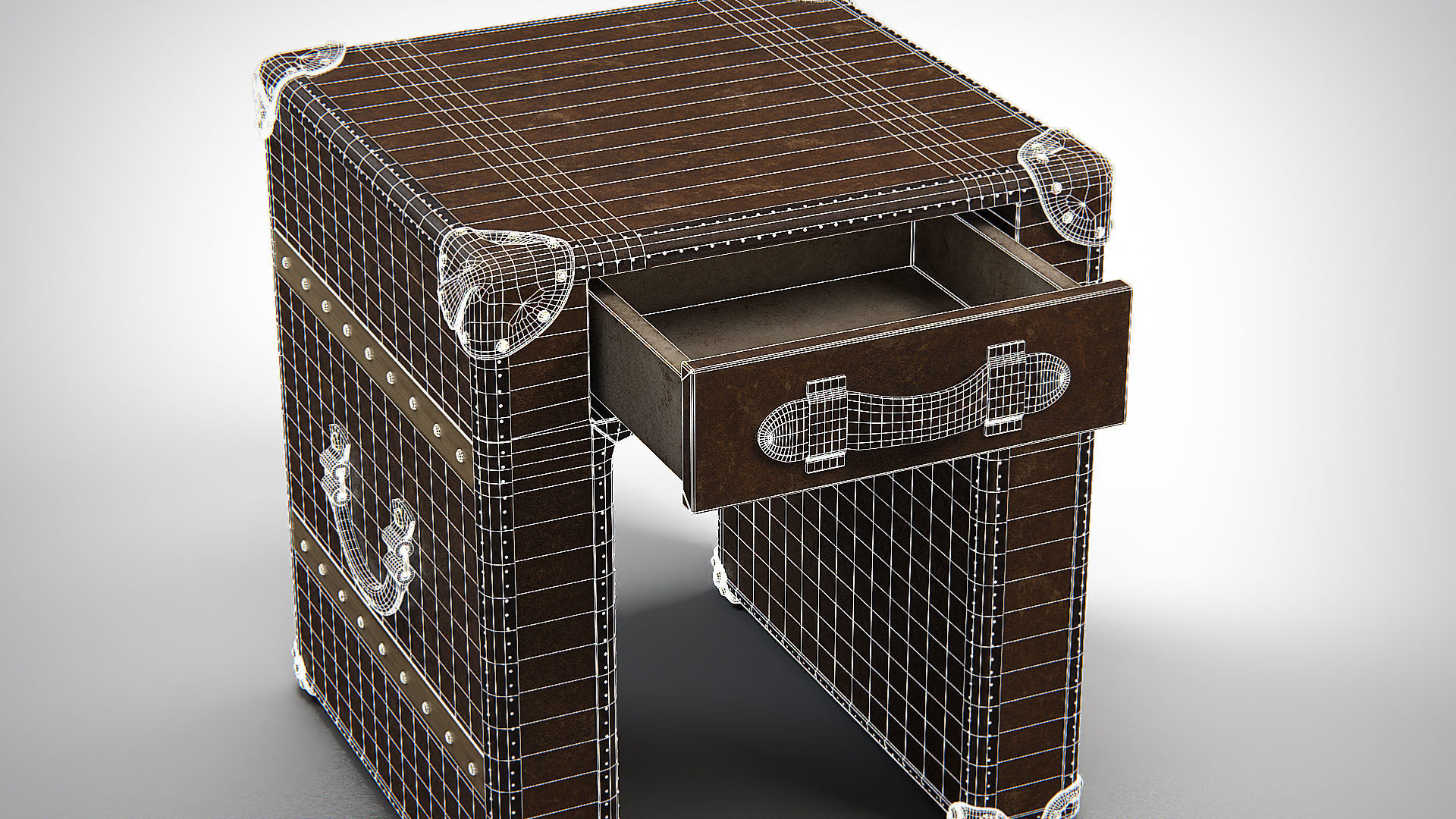 Slab Lamp Leather Table PBR Low-poly 3D model_13