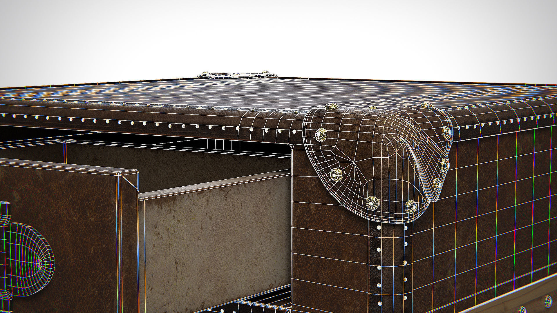 Slab Lamp Leather Table PBR Low-poly 3D model_22