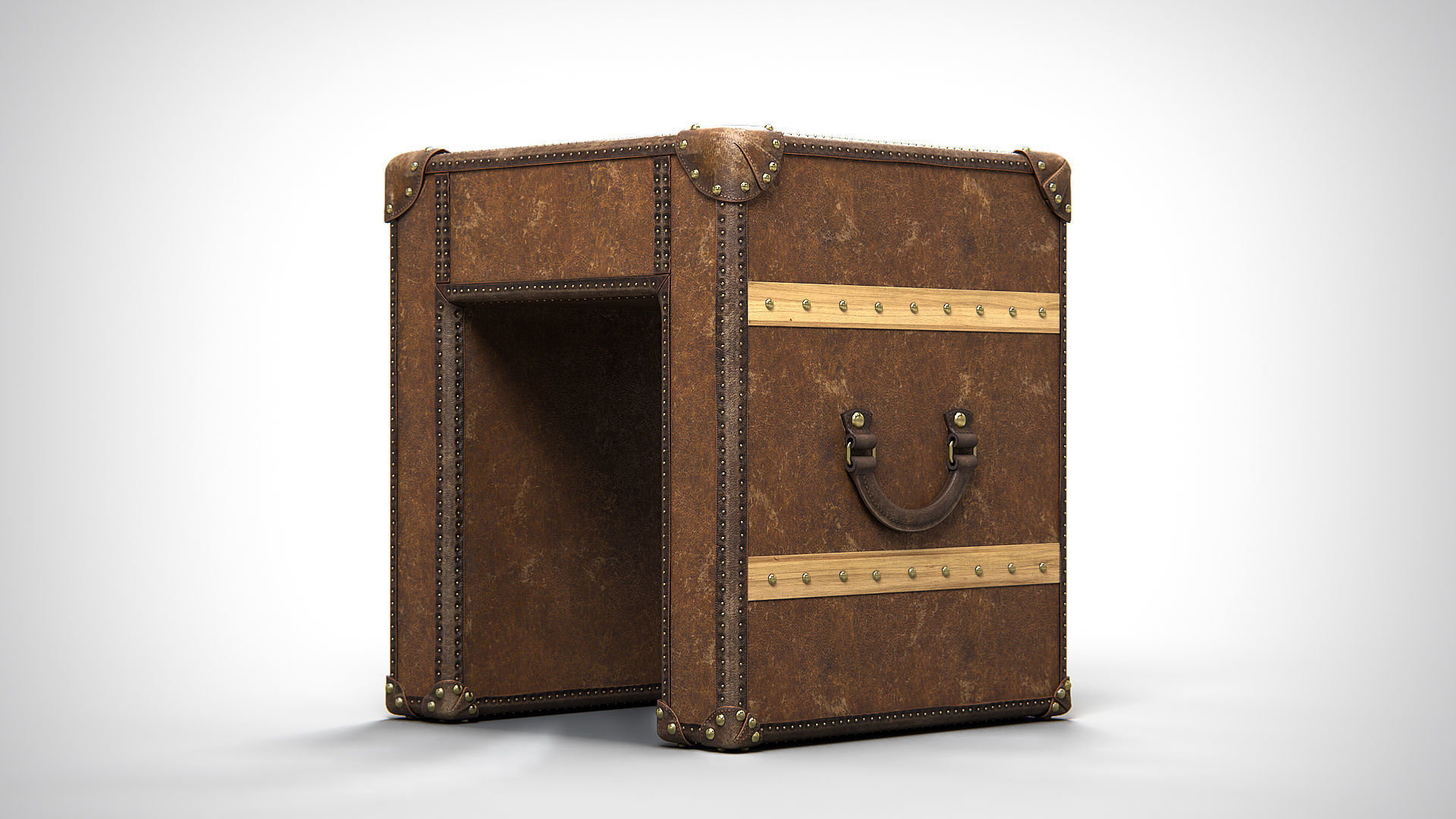 Slab Lamp Leather Table PBR Low-poly 3D model_5