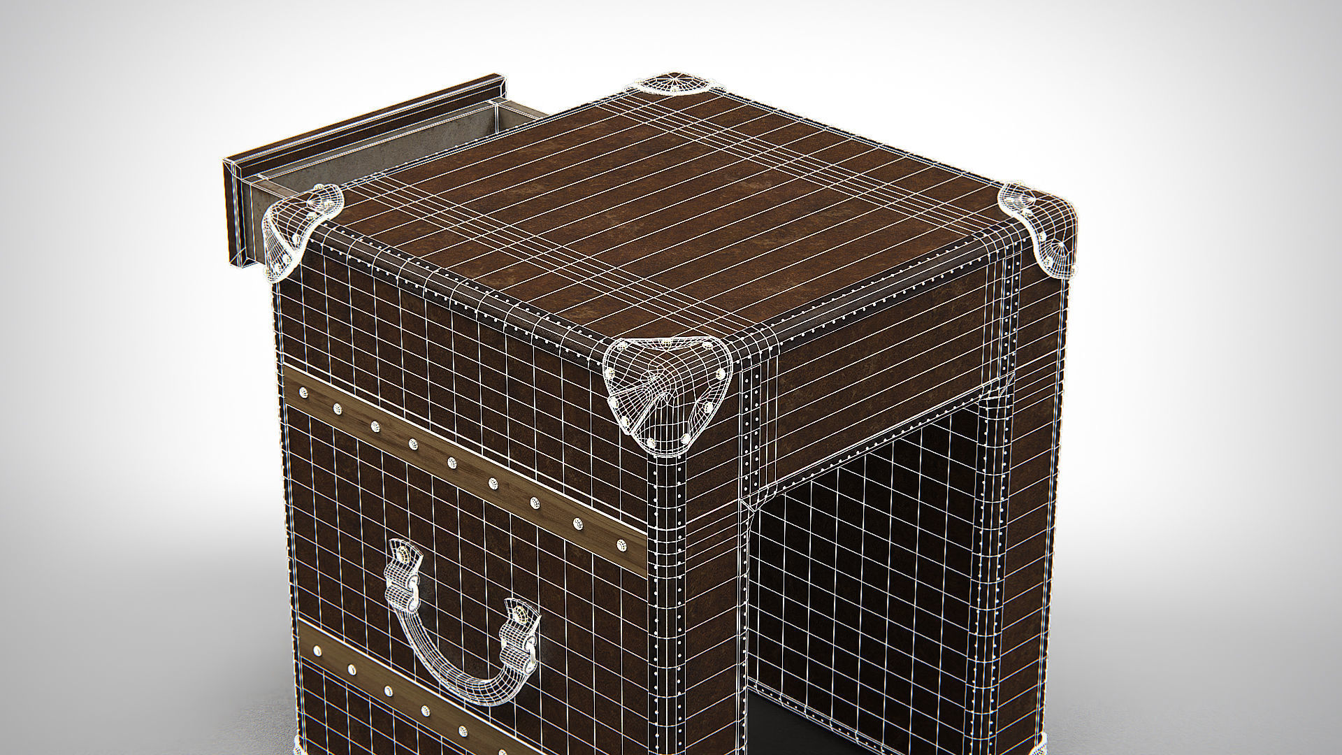 Slab Lamp Leather Table PBR Low-poly 3D model_19