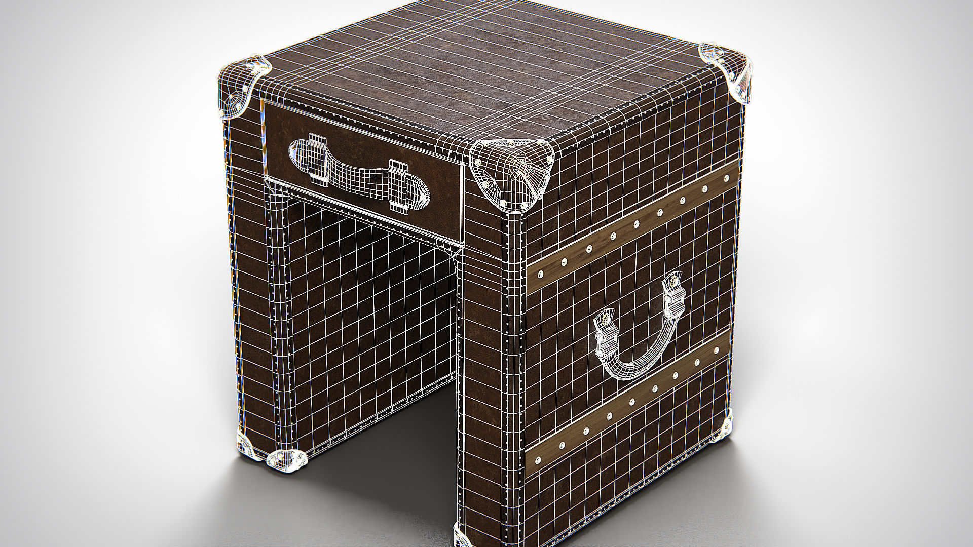 Slab Lamp Leather Table PBR Low-poly 3D model_11