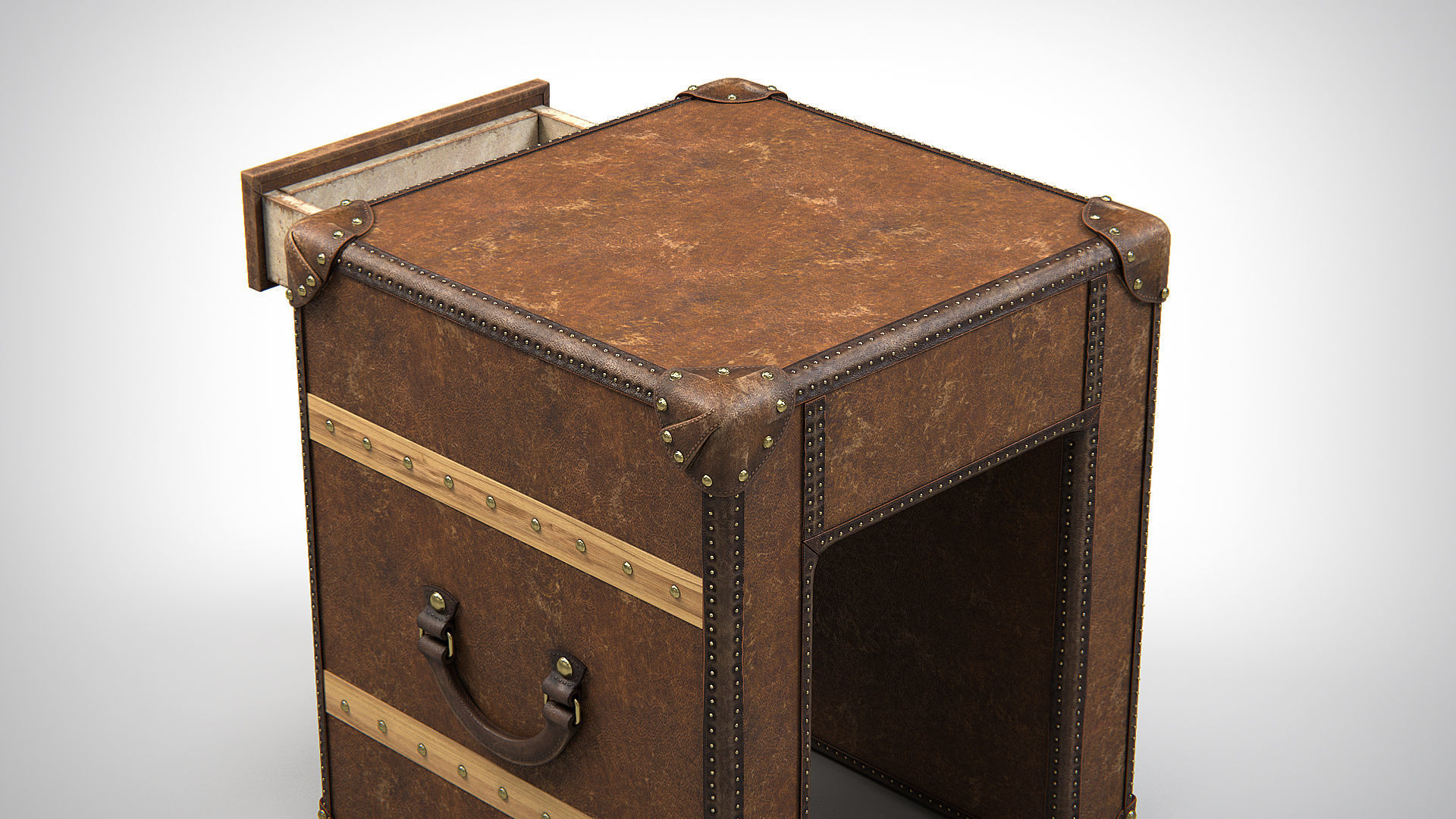 Slab Lamp Leather Table PBR Low-poly 3D model_6