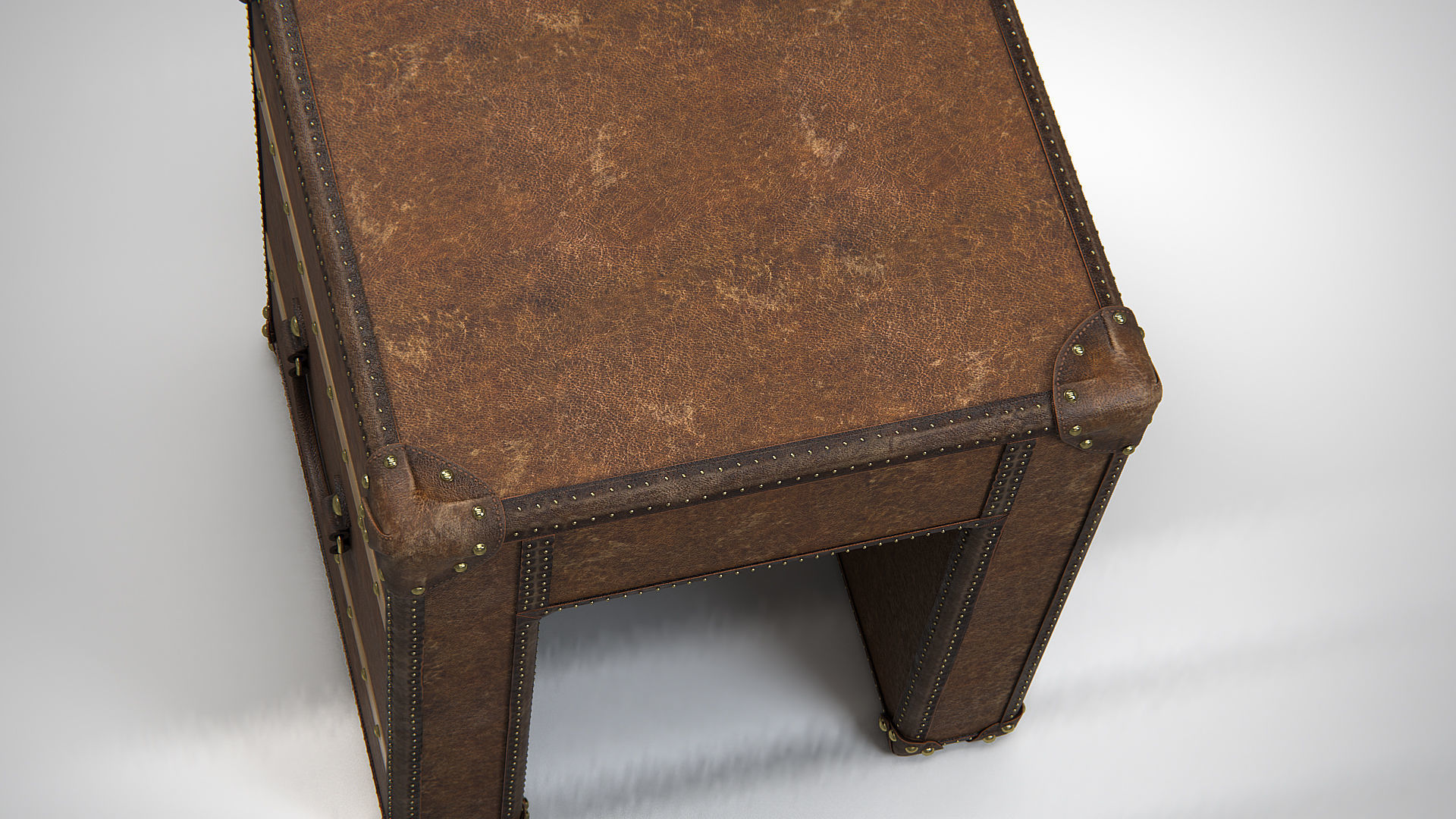 Slab Lamp Leather Table PBR Low-poly 3D model_7