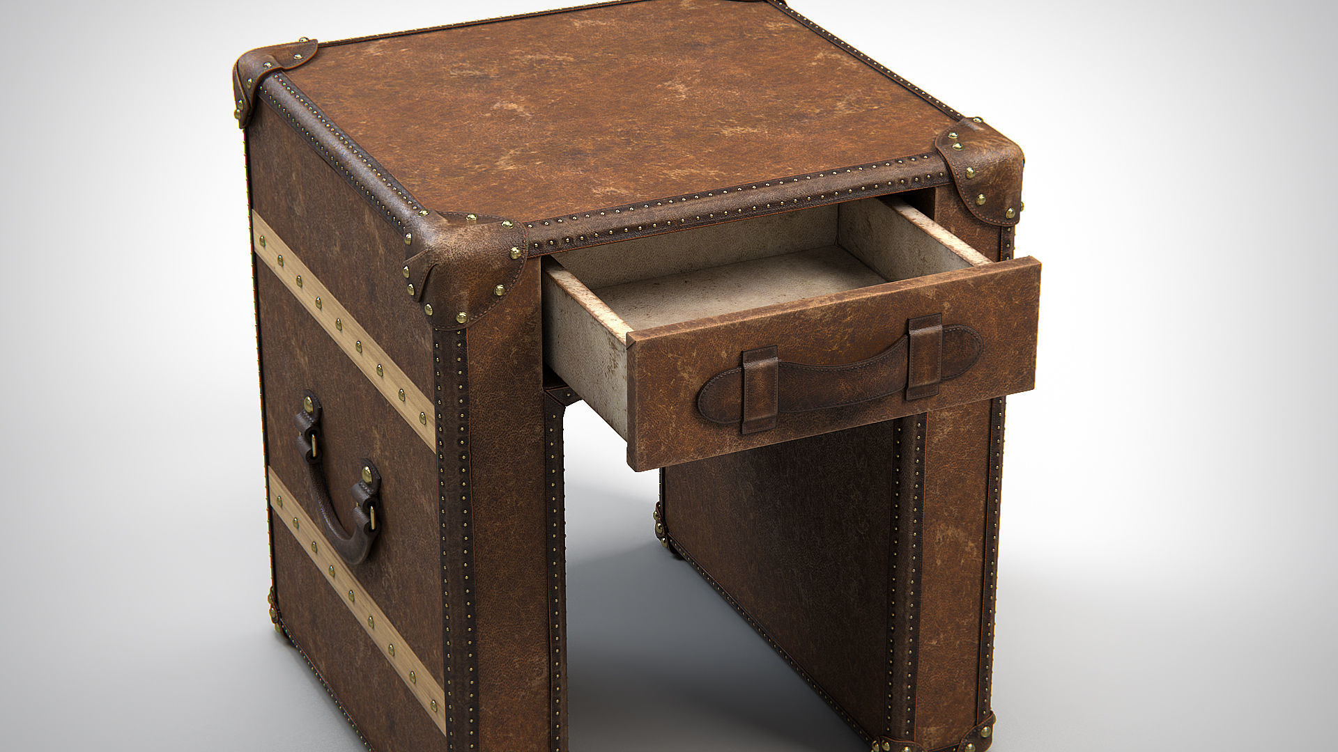 Slab Lamp Leather Table PBR Low-poly 3D model_4