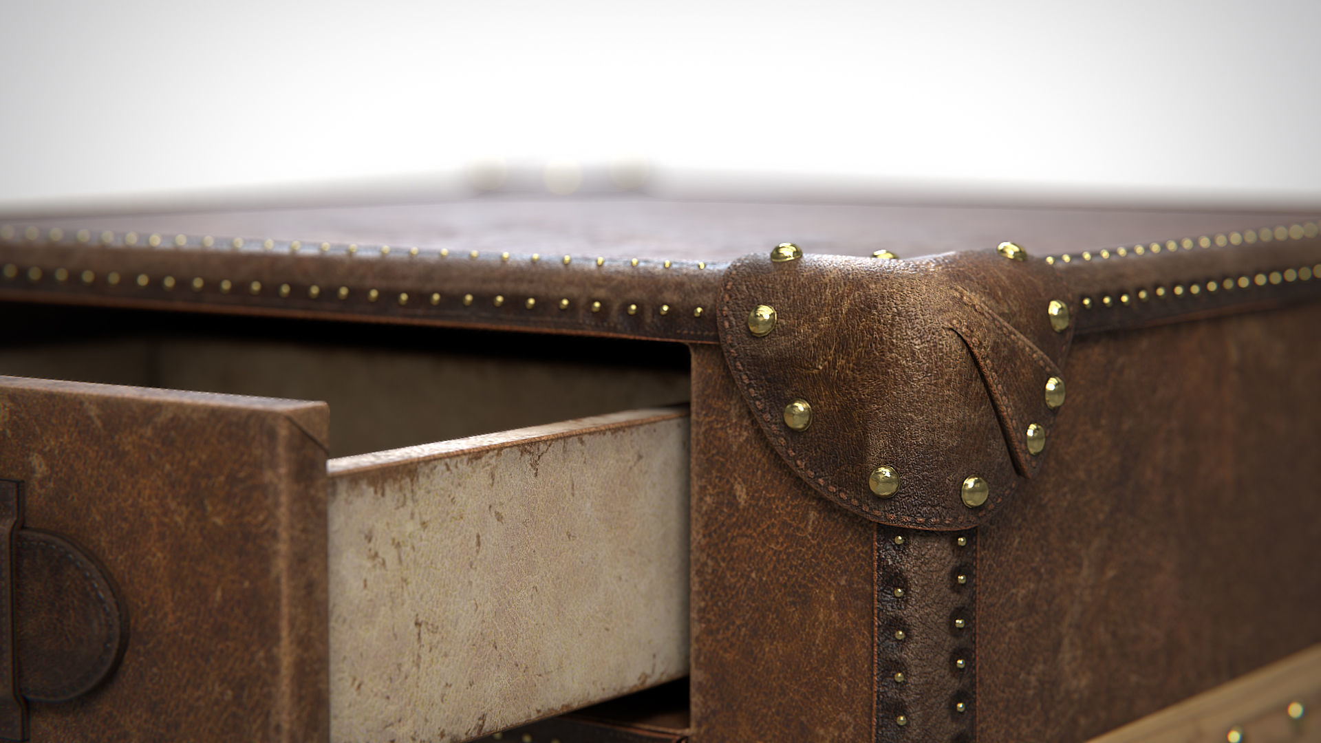 Slab Lamp Leather Table PBR Low-poly 3D model_18