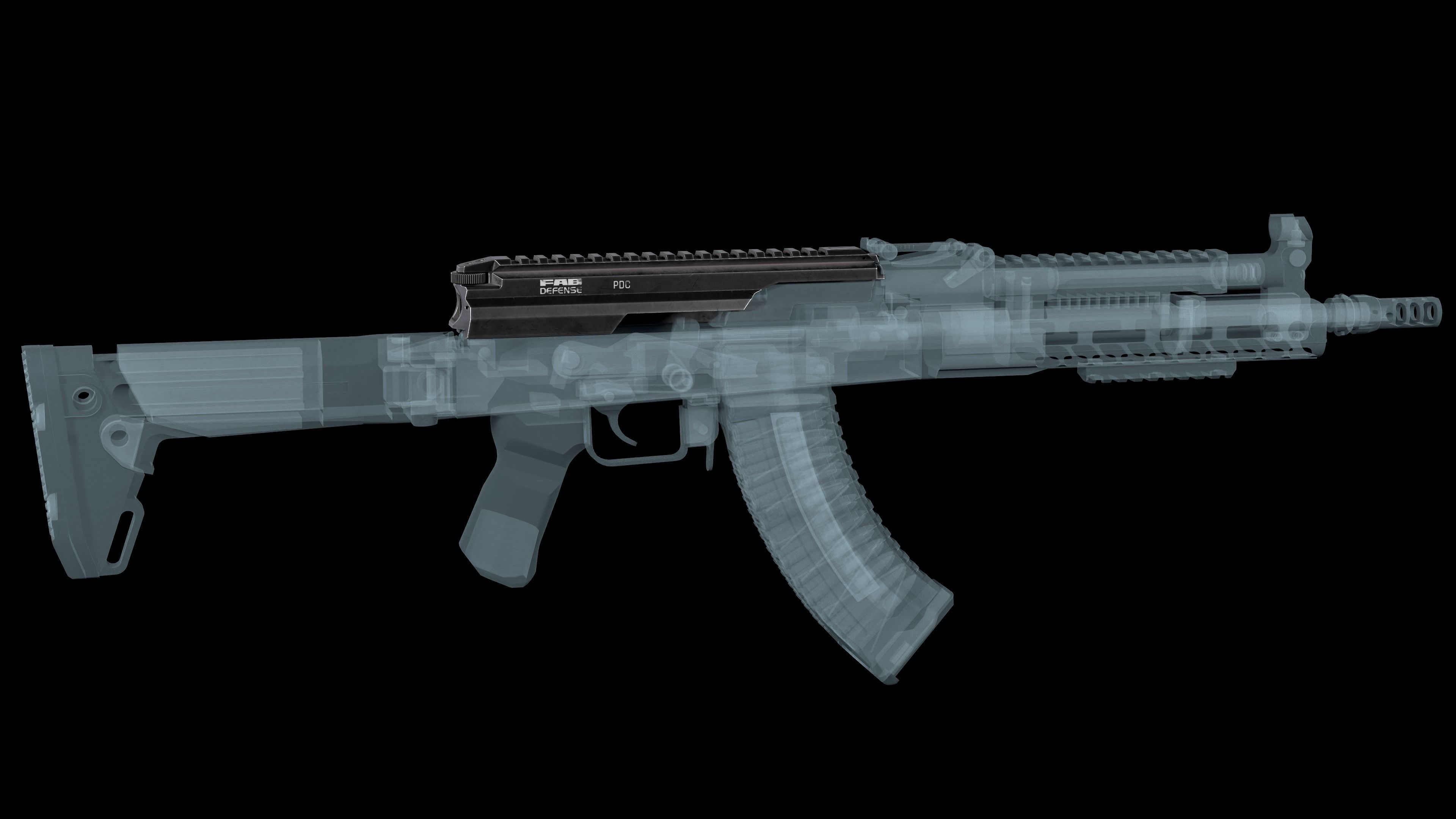 Fab Defence PDC dust cover for AK 74 AKM Low-poly 3D model_3
