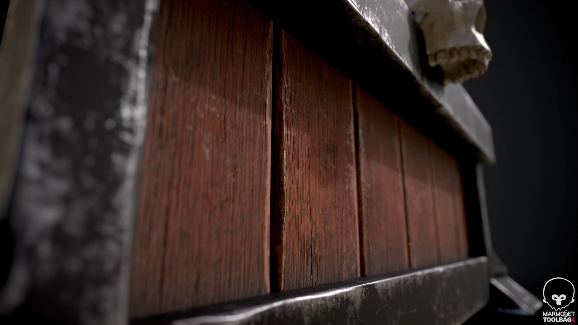 Treasure Skull Chest  Free low-poly 3D model_4