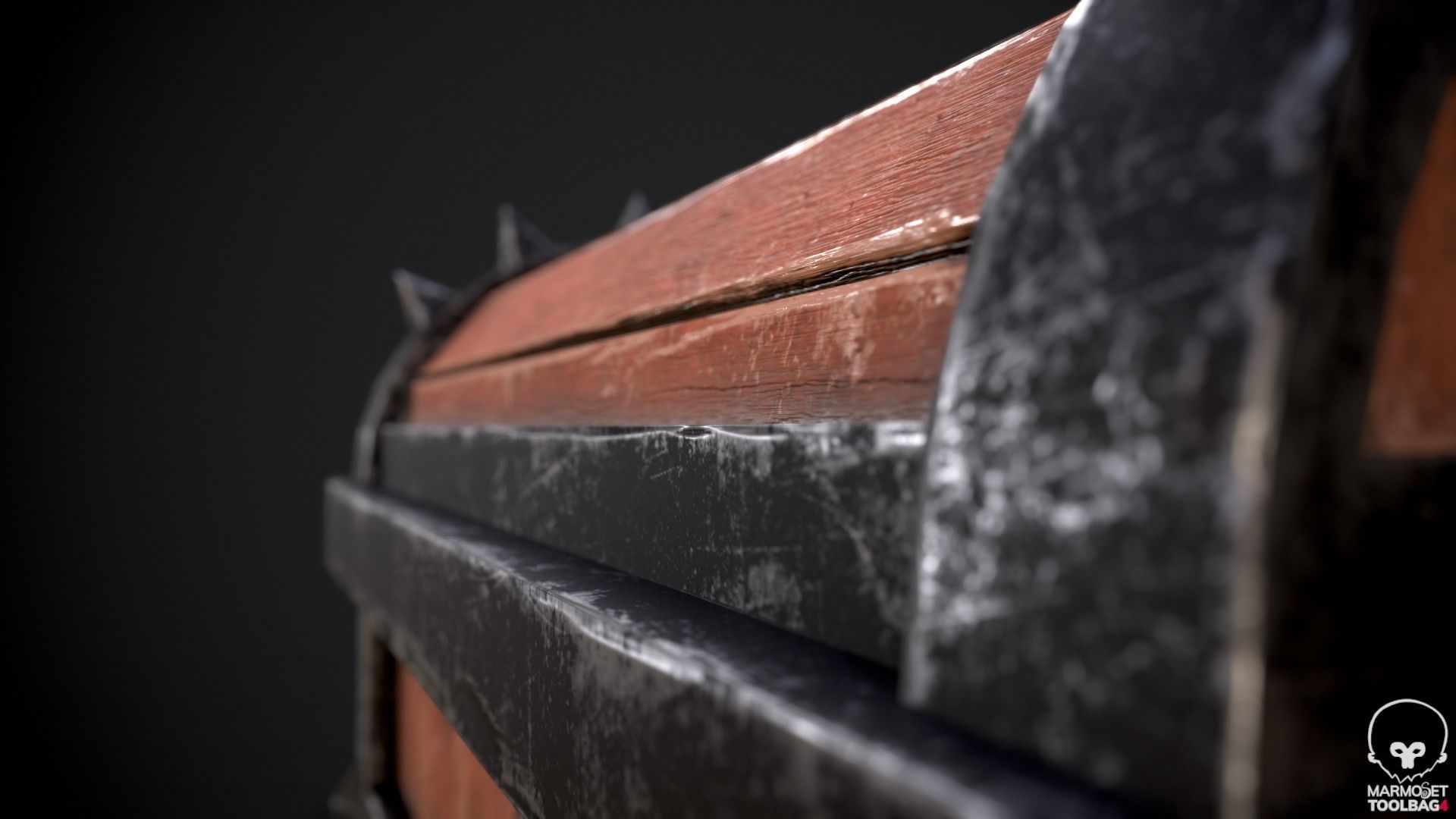 Treasure Skull Chest  Free low-poly 3D model_6