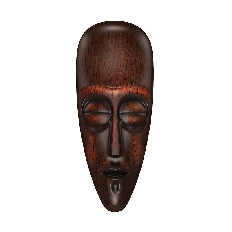 African Mask 1 3D model_1