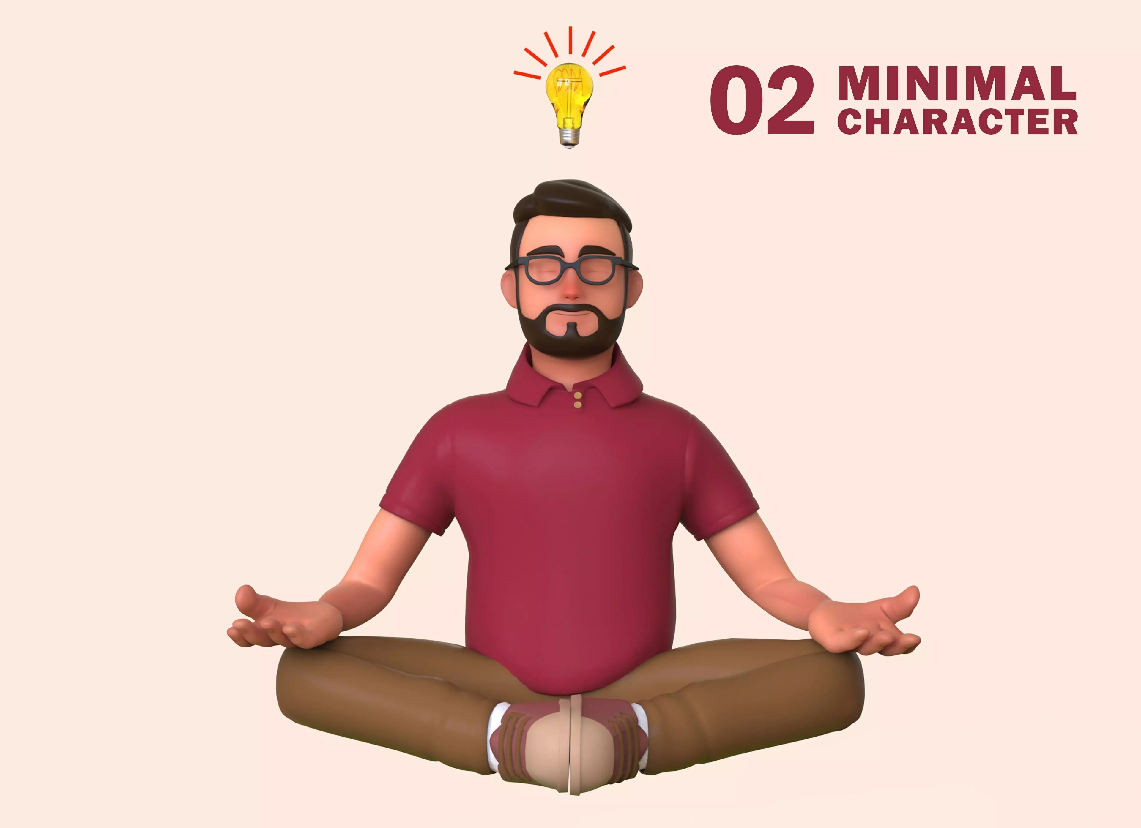 Minimal Man Character 02 Low-poly 3D model_0