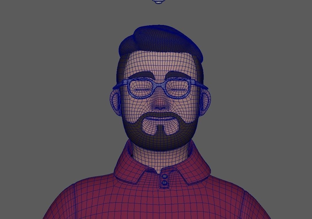 Minimal Man Character 02 Low-poly 3D model_5