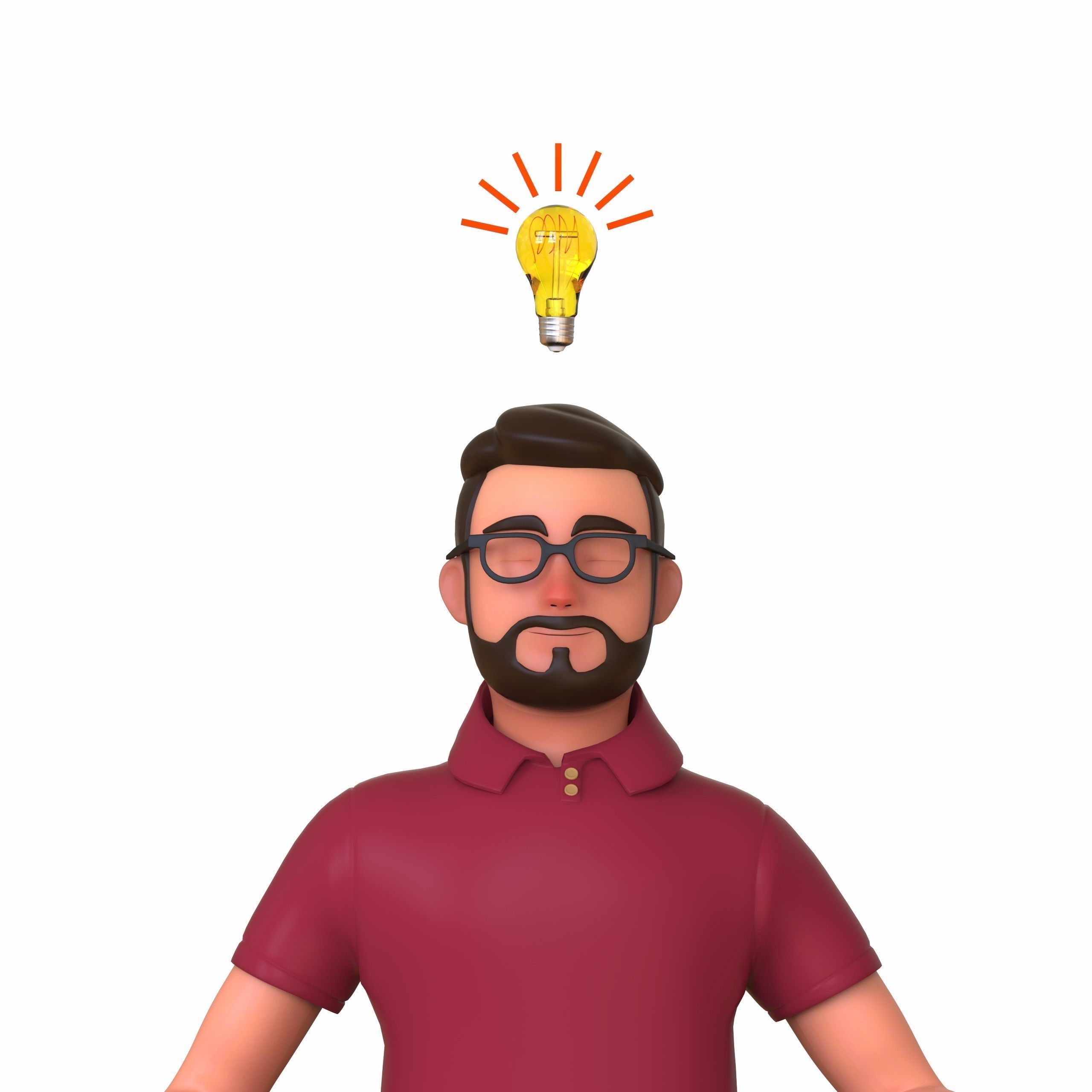 Minimal Man Character 02 Low-poly 3D model_1