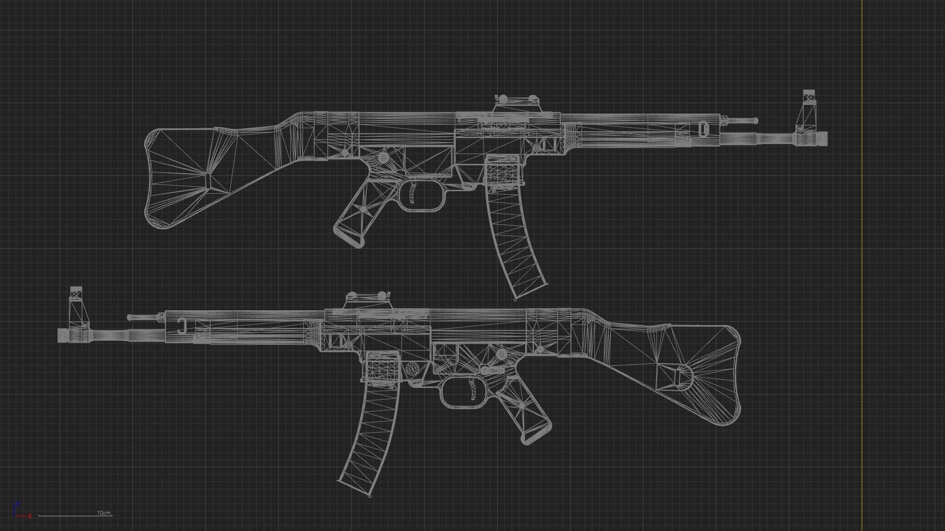 German Soldier WWII with MP44  Low-poly 3D model_14