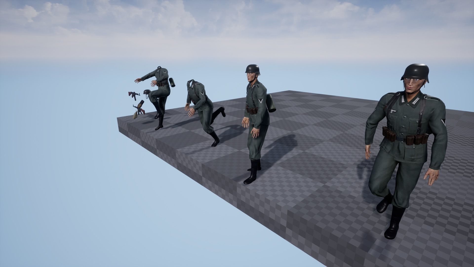 German Soldier WWII with MP44  Low-poly 3D model_15