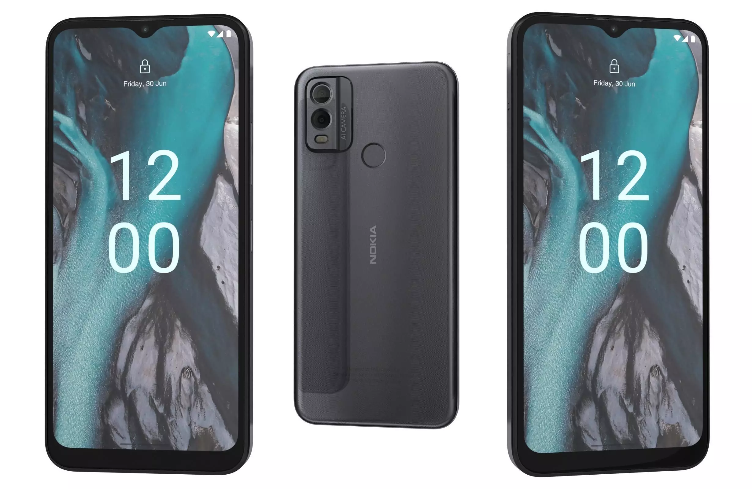 Nokia C22 Black Low-poly 3D model_0