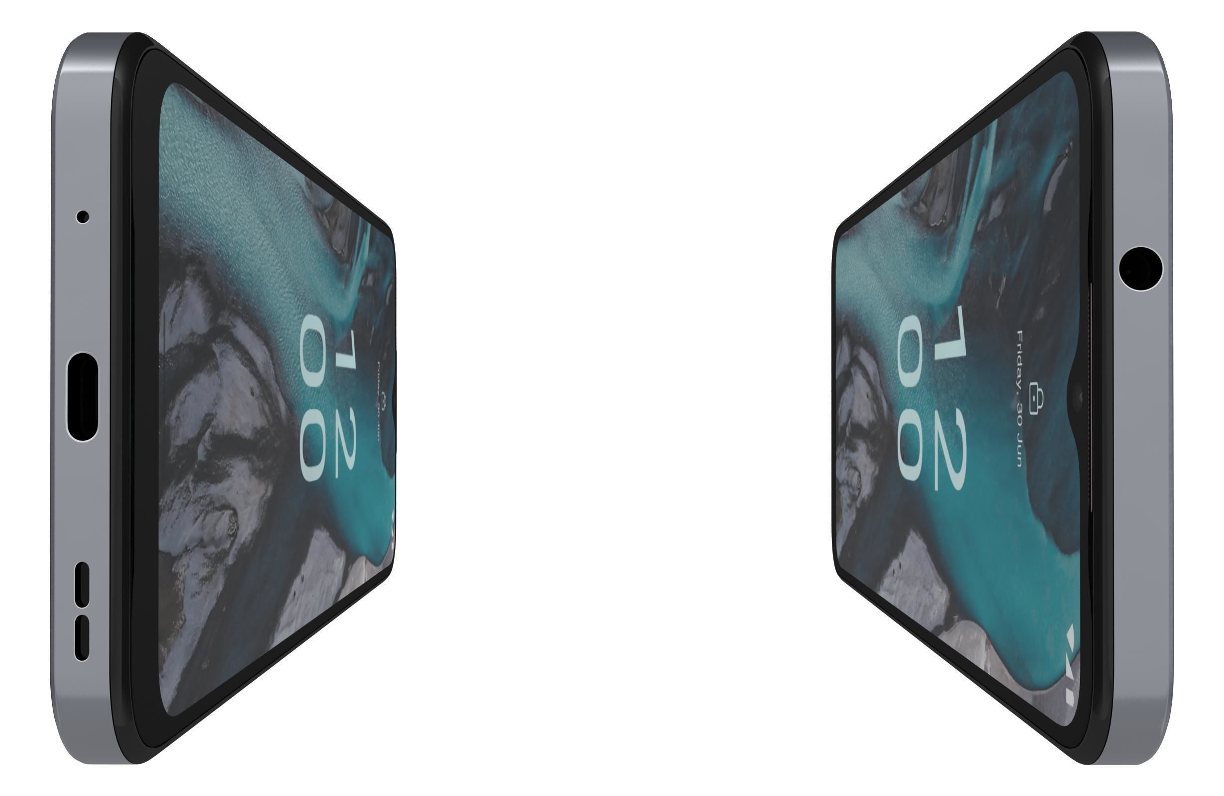 Nokia C22 Black Low-poly 3D model_8