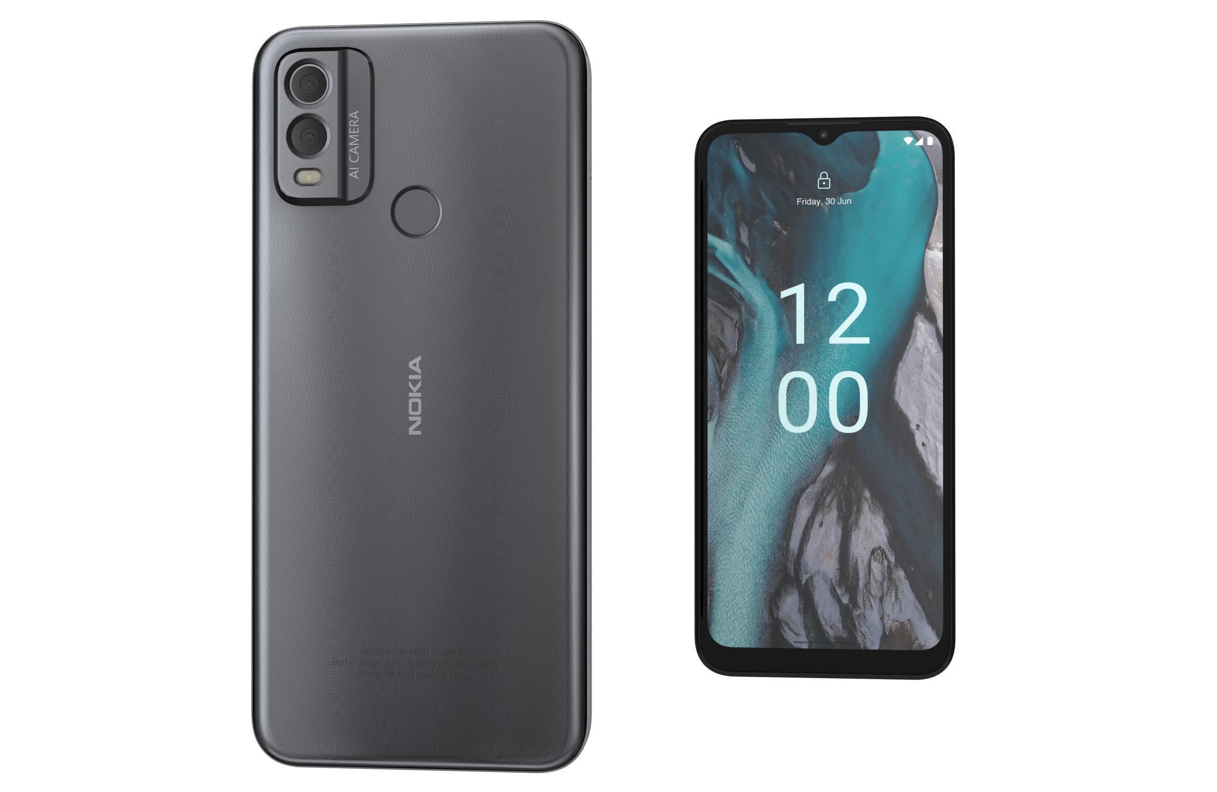 Nokia C22 Black Low-poly 3D model_7