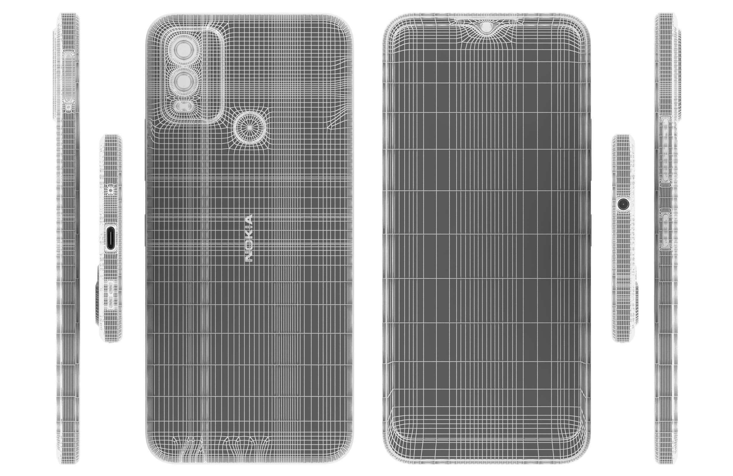 Nokia C22 Black Low-poly 3D model_17