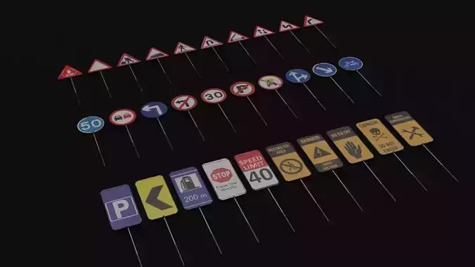 Pack 001 Traffic Signs Board Banners