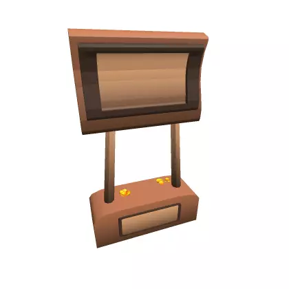 Wooden Booth Low-poly 3D model_0