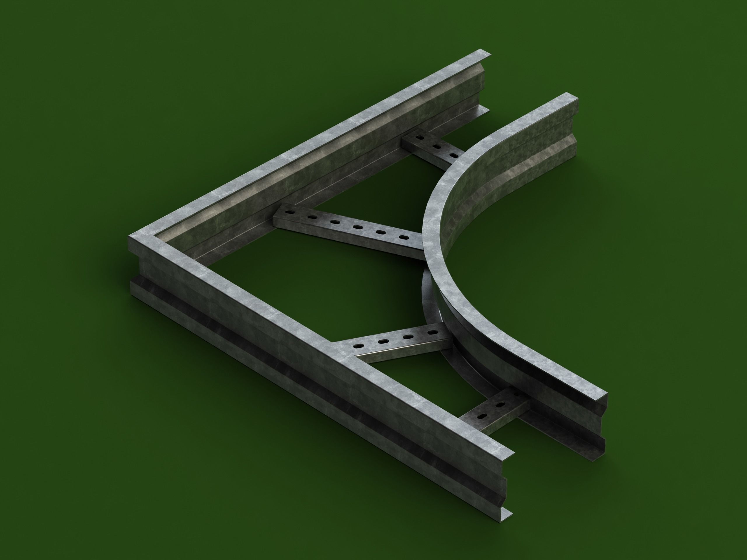 Standard Steel Ladder Type Cable Trays 3D model rigged | CGTrader