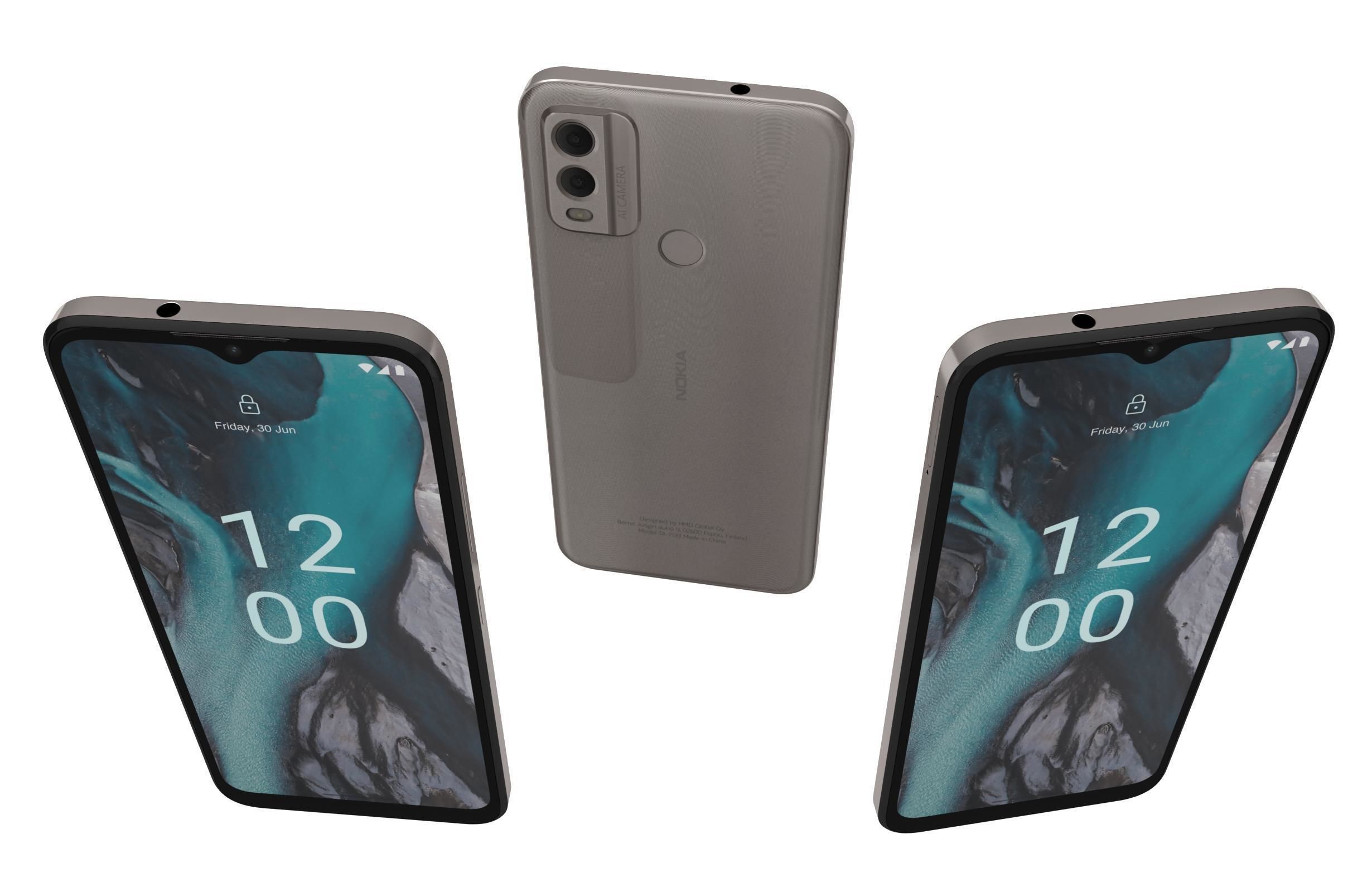 Nokia C22 White Low-poly 3D model_1