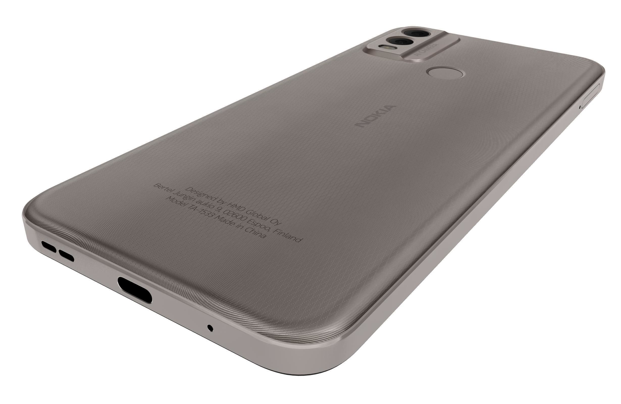 Nokia C22 White Low-poly 3D model_14