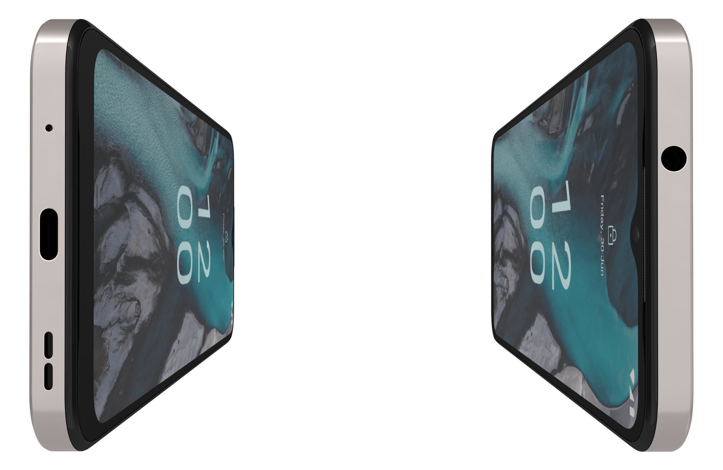 Nokia C22 White Low-poly 3D model_8