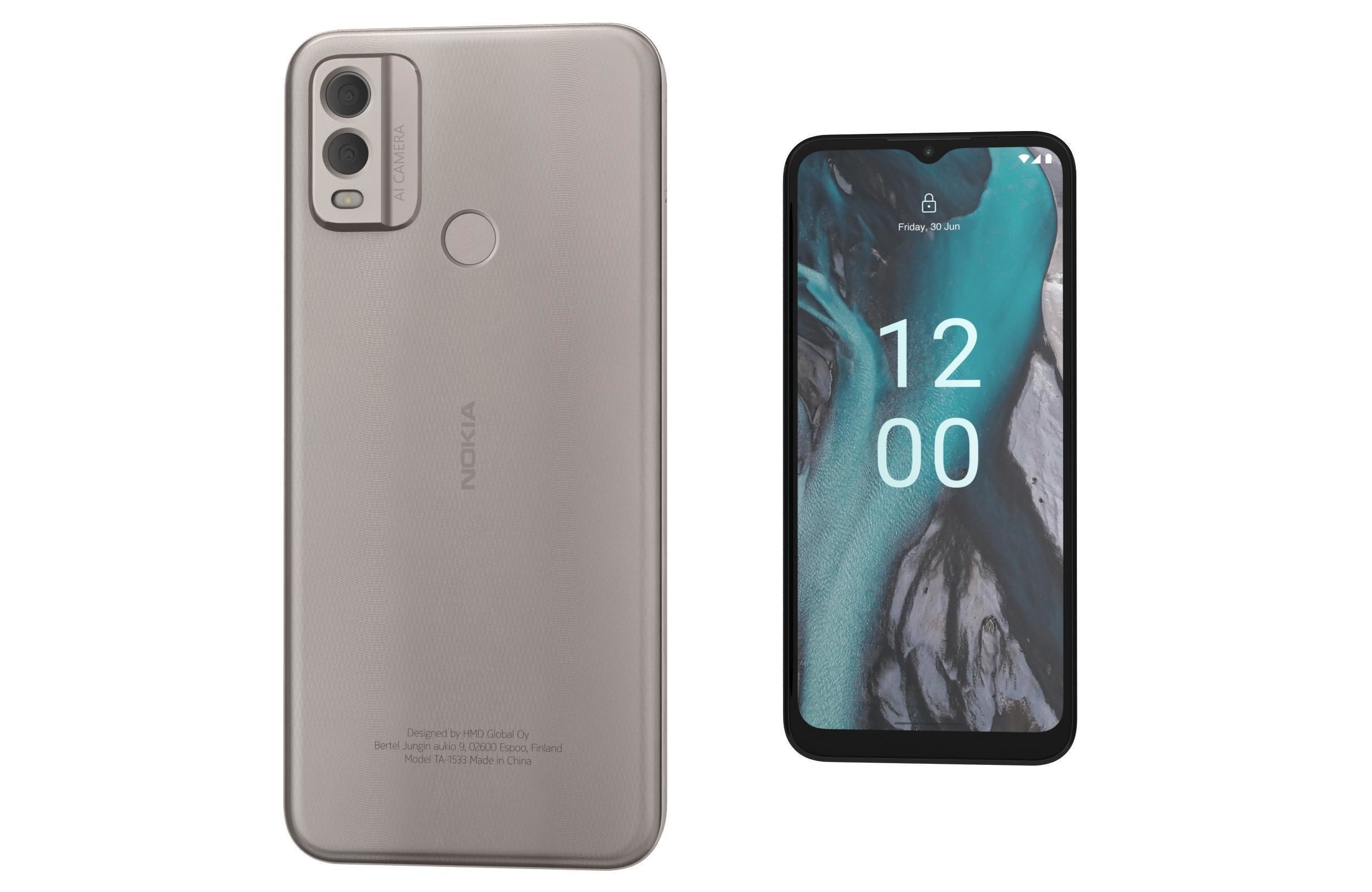 Nokia C22 White Low-poly 3D model_7