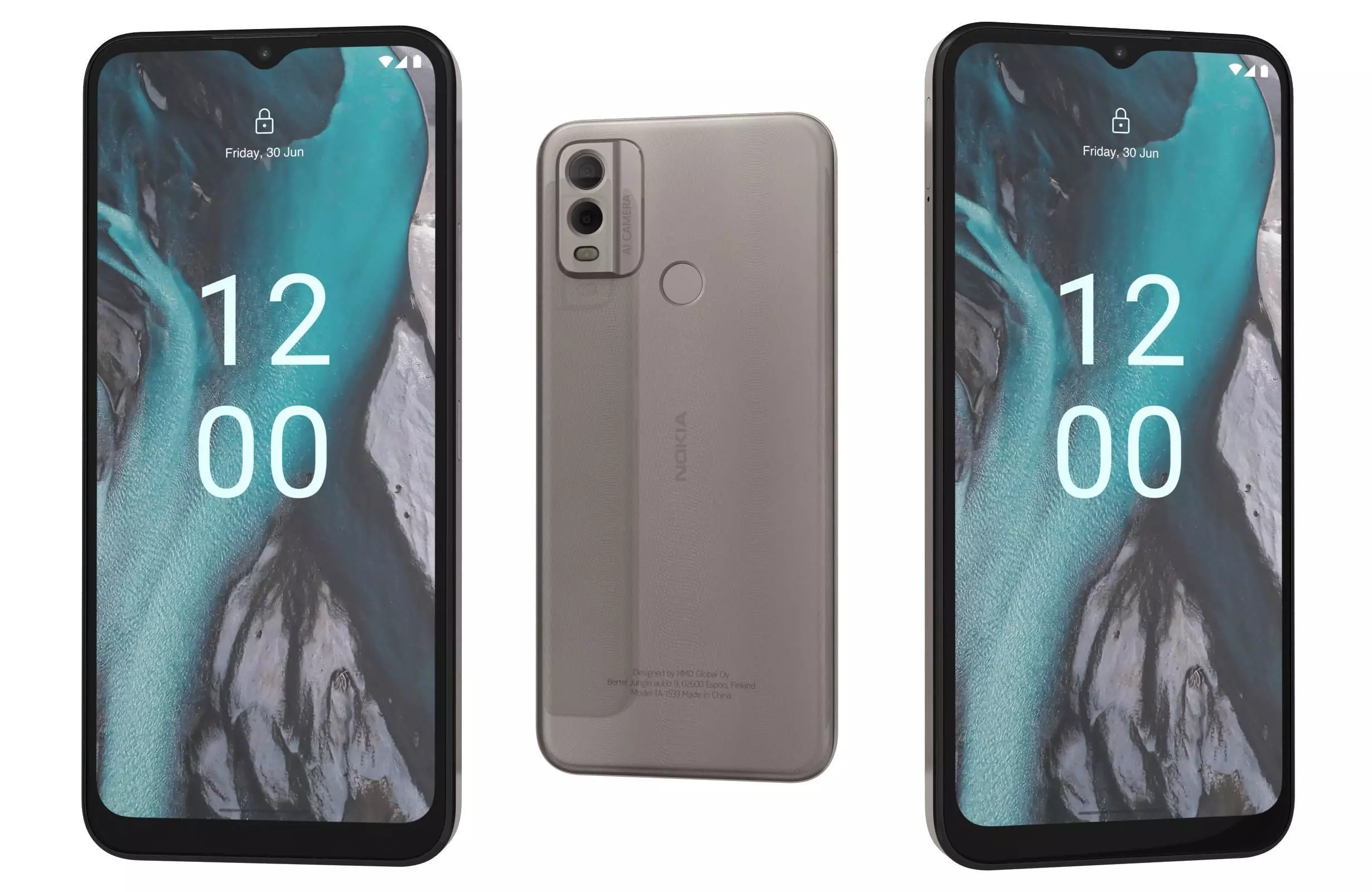 Nokia C22 White Low-poly 3D model_0