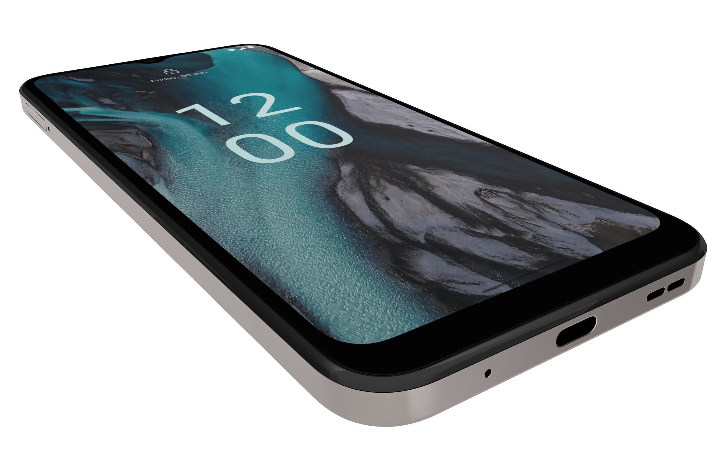 Nokia C22 White Low-poly 3D model_12